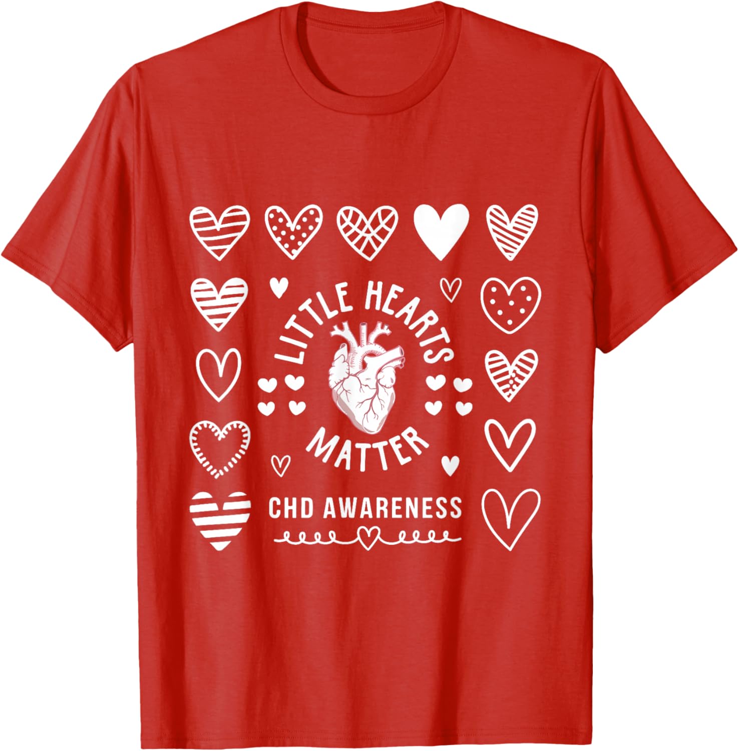 Heart Anatomy Valentine CHD Awareness T-Shirt for Heart Health Support - 17