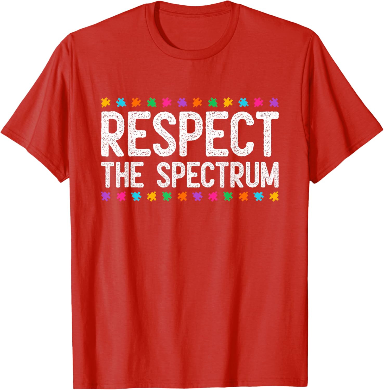 Respect The Spectrum Autism Awareness Puzzle Piece Warrior T-Shirt - 15