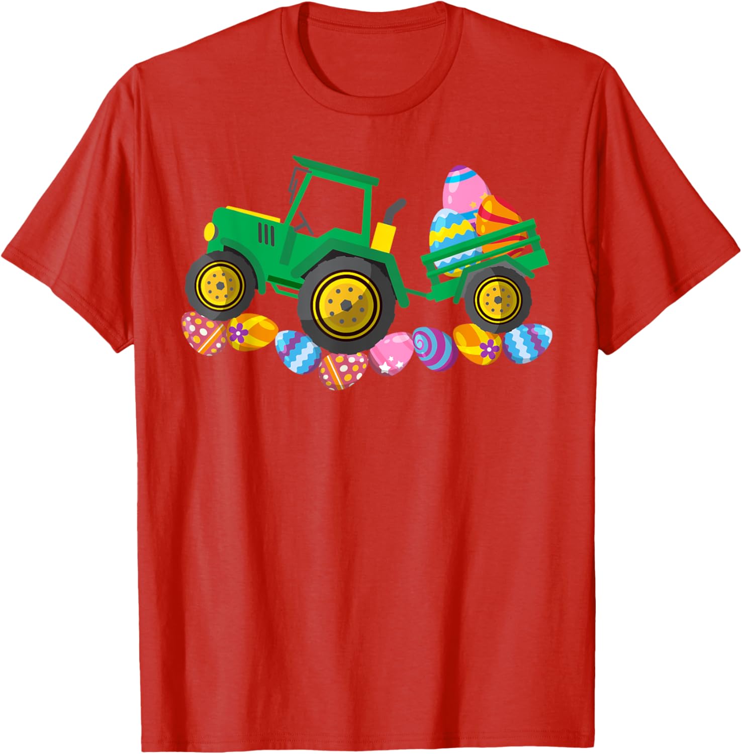 Easter Bunny Toddler T-Shirt for Boys and Girls with Farmer Tractor Eggs - 16