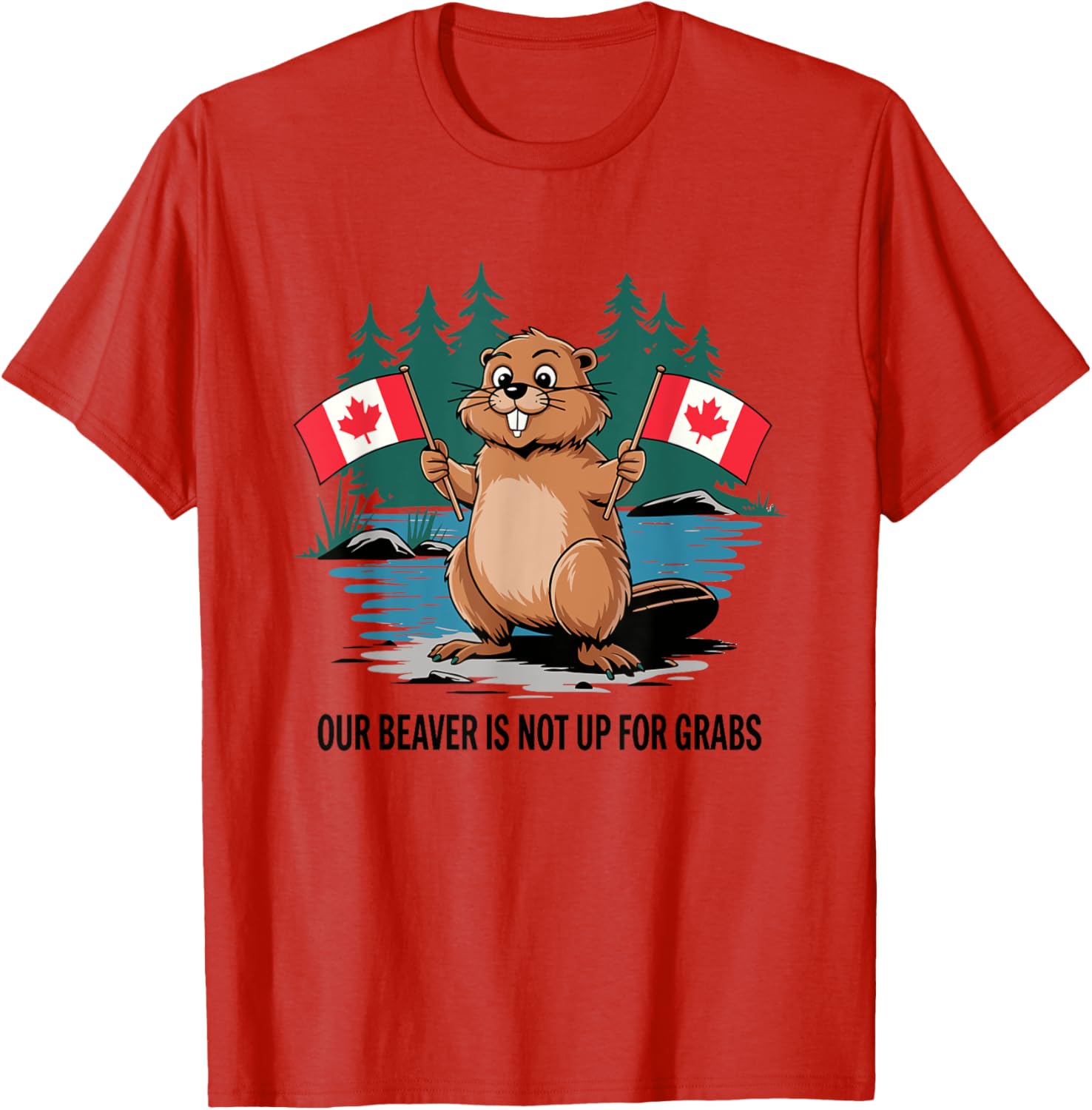 Funny Canadian Beaver T-Shirt with Flags for Canada Pride Enthusiasts - 5
