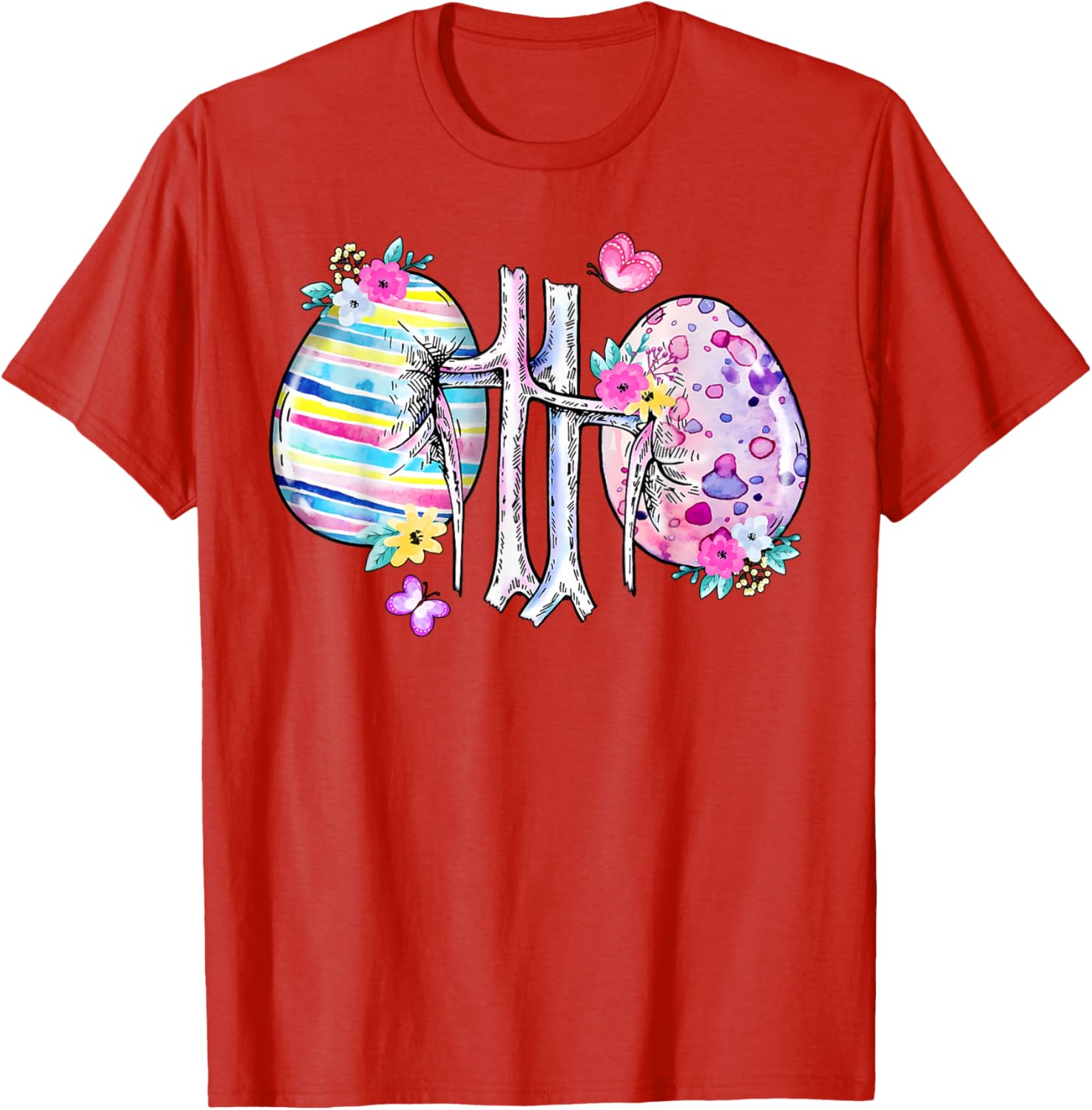 Floral Kidney Easter Egg T-Shirt for Dialysis Nurses and Technicians - 21