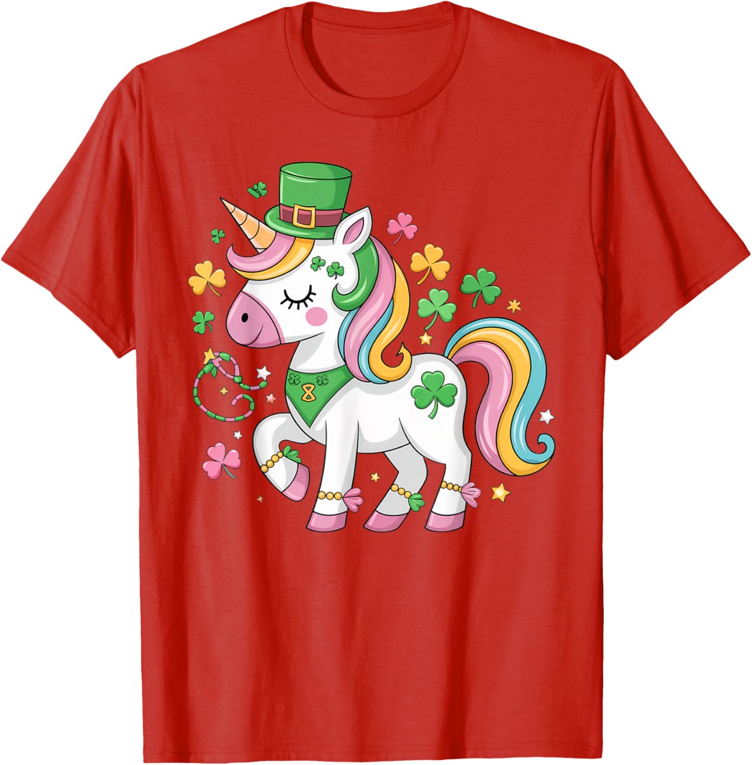 Cute Girls St Patricks Day Unicorn Shamrock Lepricorn T-Shirt for Kids - 19