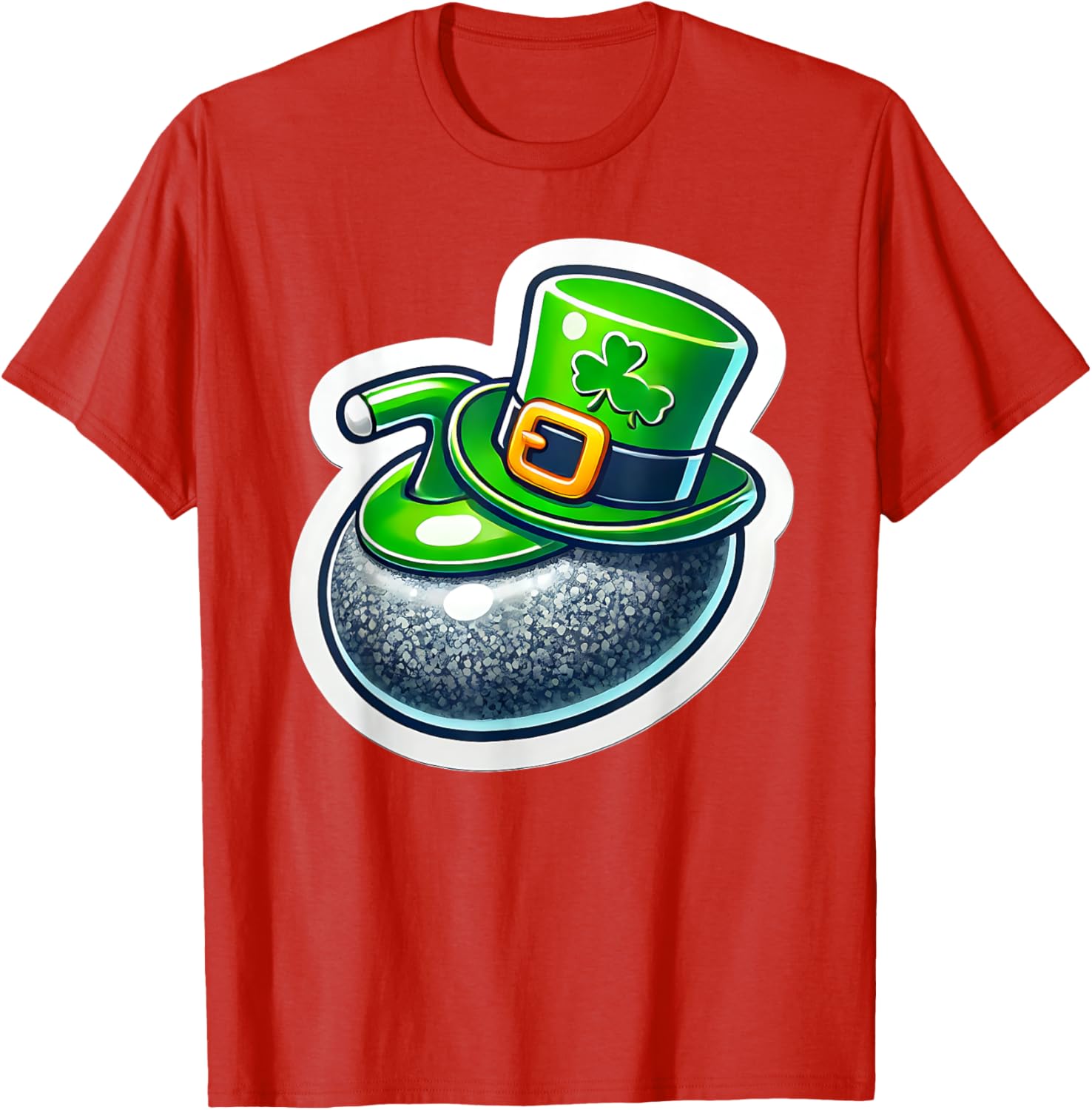 St. Patrick's Day Curling Stone Hat Irish Spirit Funny T-Shirt for Fun - 20
