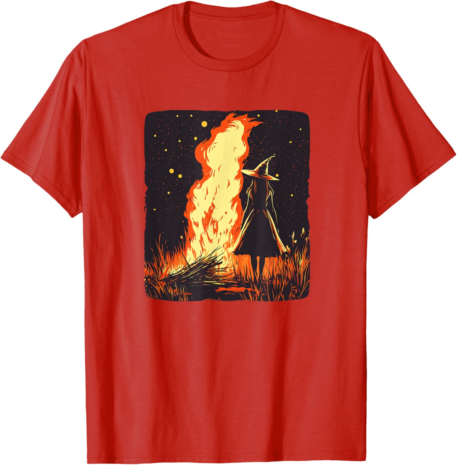 Spellbinding Witch and Bonfire Magic T-Shirt for Enchanting Nights - 16