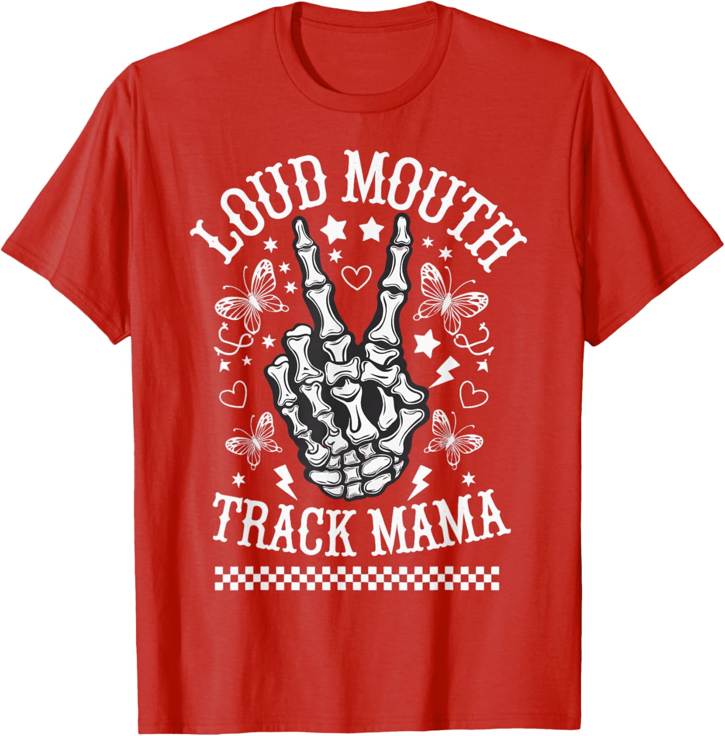 Fun Loud Mouth Track Mama T-Shirt for Stylish Moms on the Go - 5