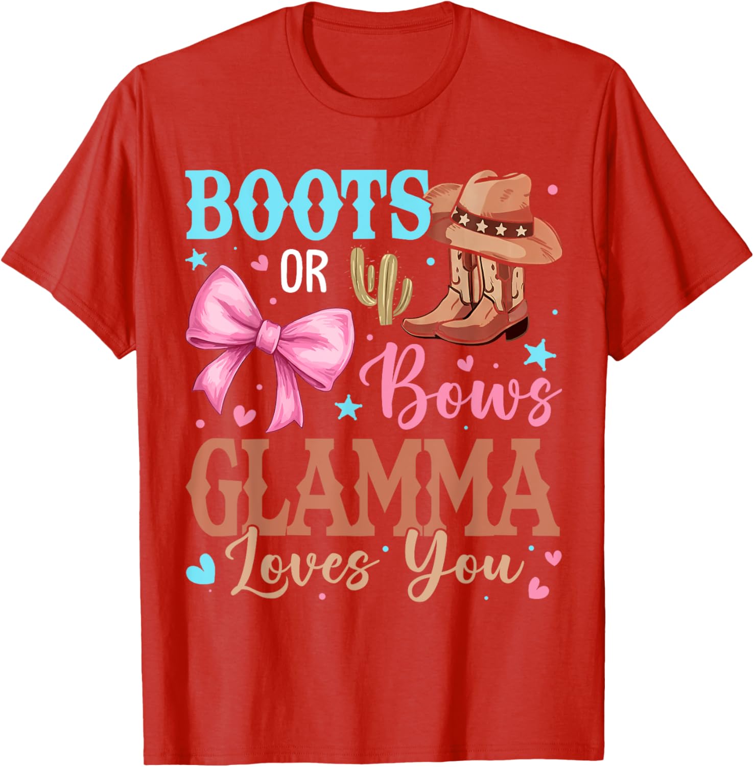 Glamma Loves You T-Shirt for Boots or Bows Gender Reveal Party - 14