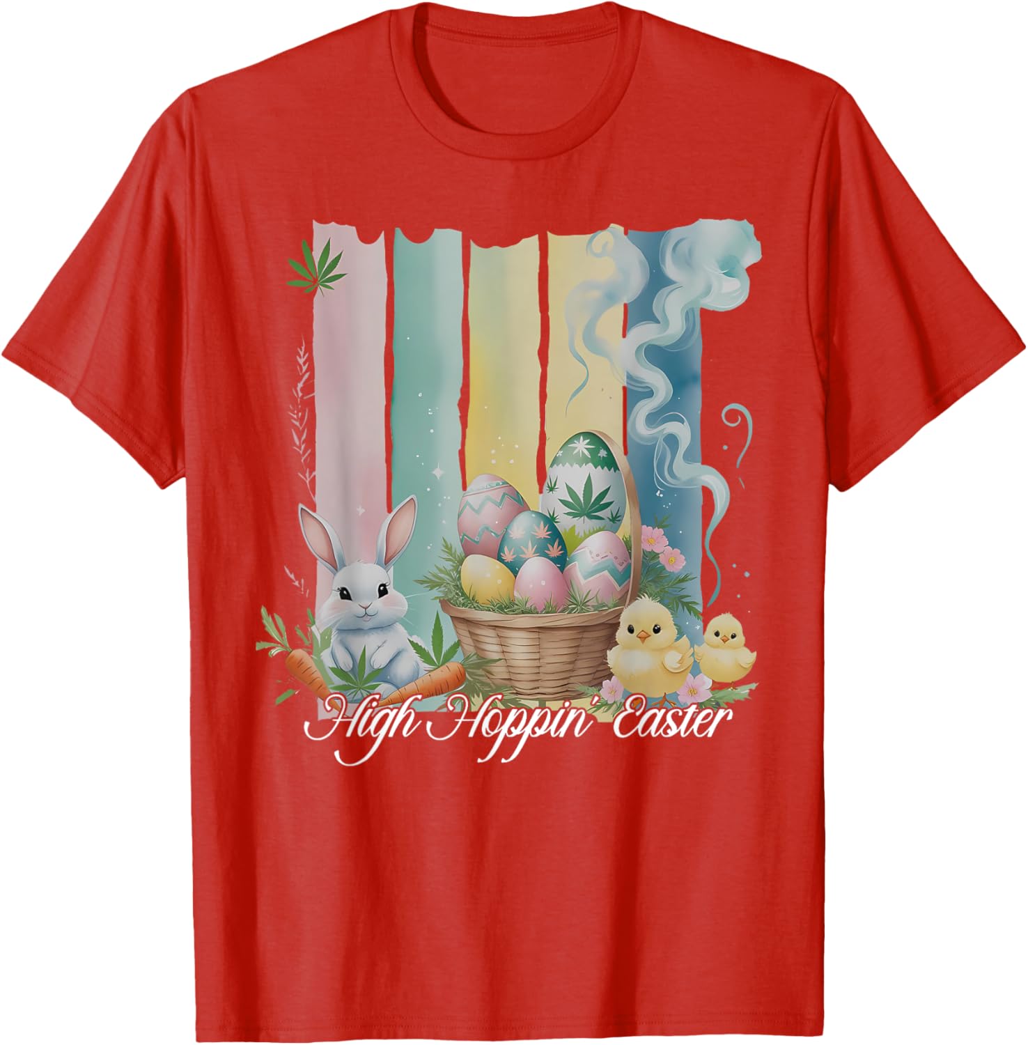 Easter Bunny Eggs Flower Cannabis Weed Stoner T-Shirt for Fun Loving Fans - 13