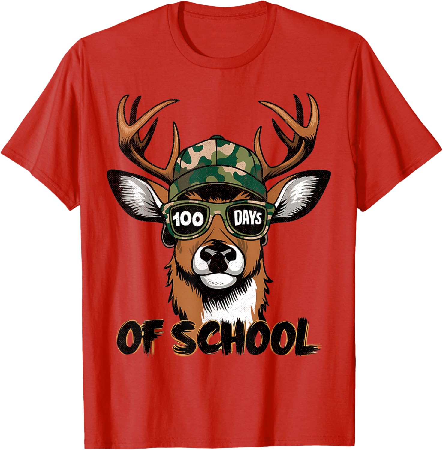 100 Days of School Deer Hunting T-Shirt for Kids Fun and Stylish - 9