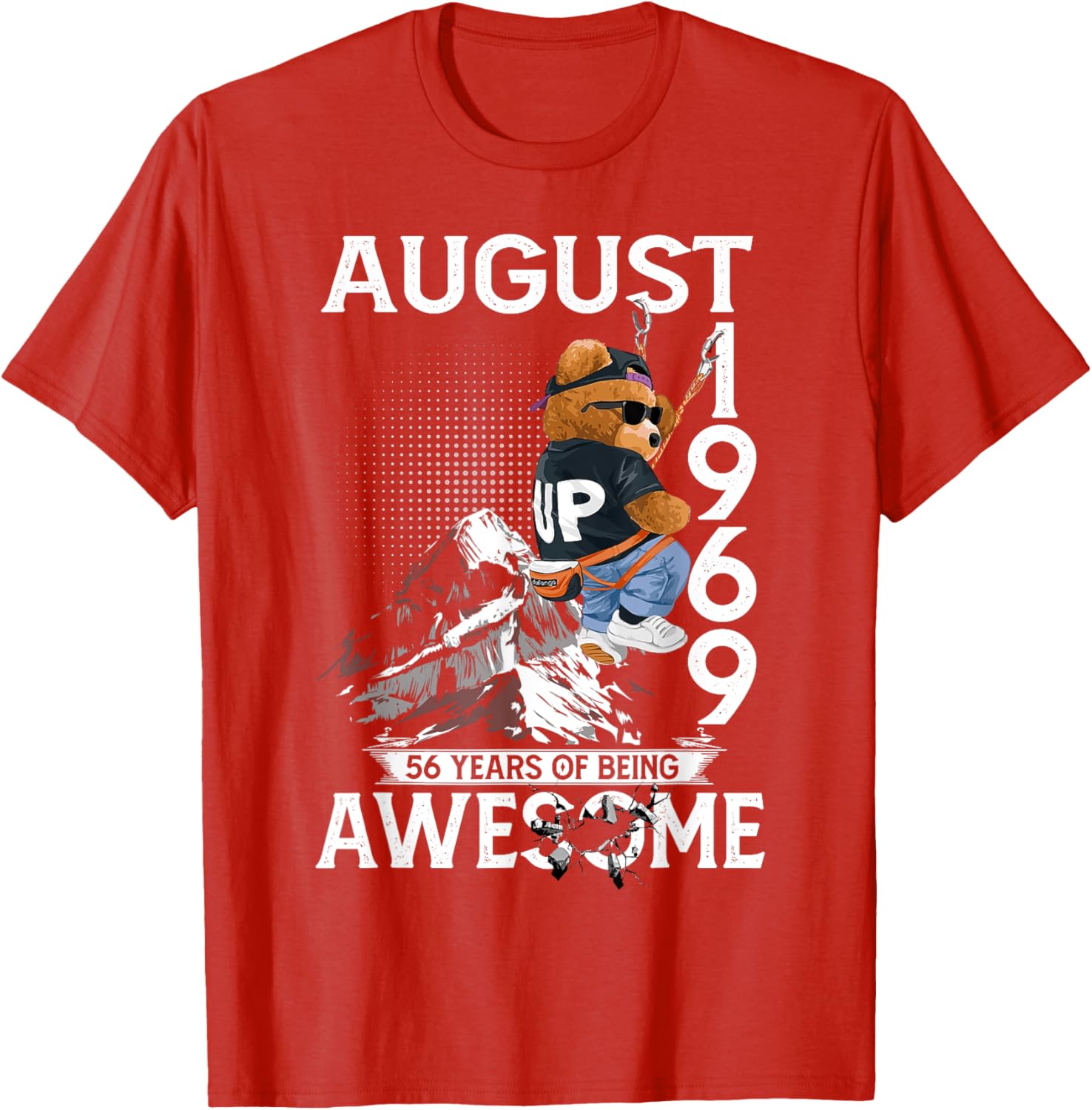 56th Birthday Bear Legends August 1969 T-Shirt for Men Gifts - 9