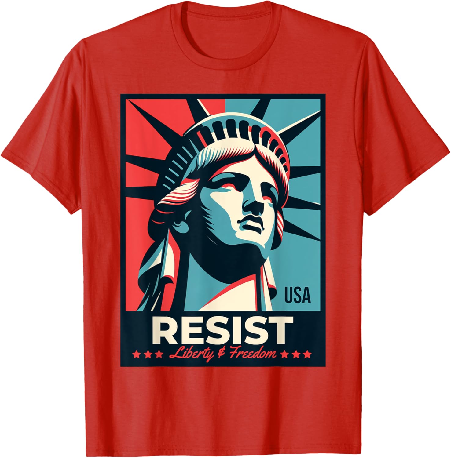 Resist T-Shirt with Statue of Liberty Design - Stylish Activist Apparel - 27