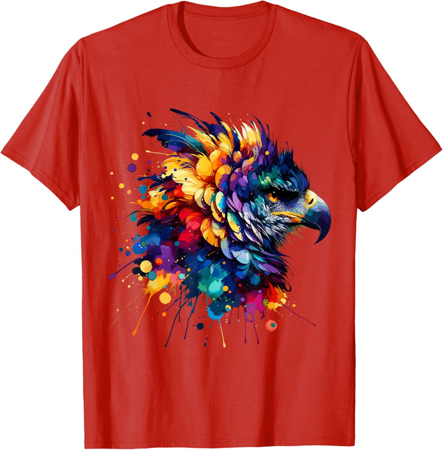 Colorful Harpy Eagle Splash Art T-Shirt for Nature Lovers and Wildlife Fans - 12
