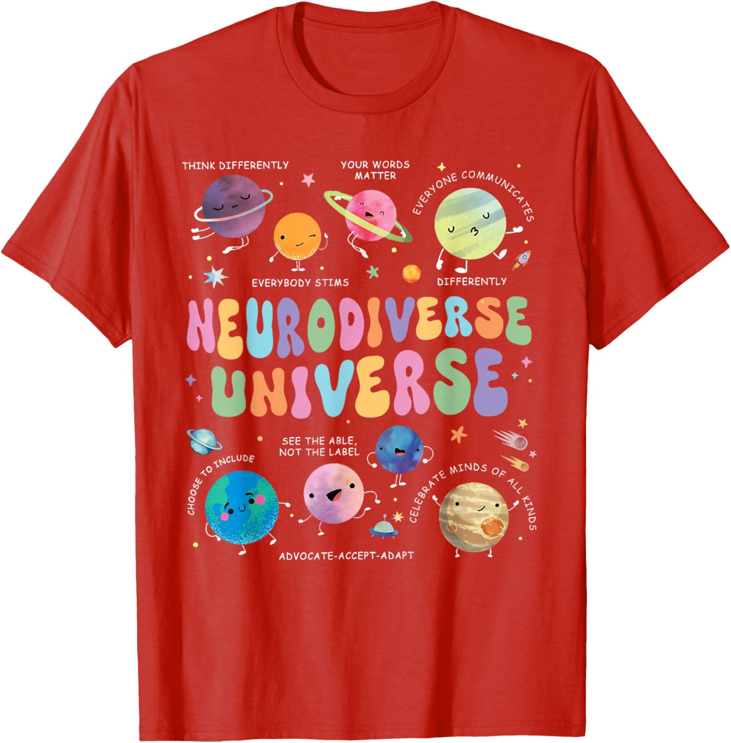 Neurodiverse Universe Autism Awareness T-Shirt for Understanding and Acceptance - 7