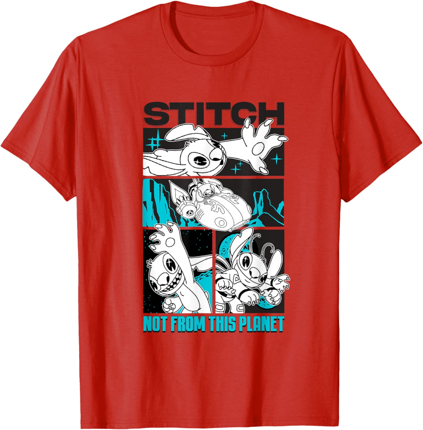 Disney Lilo and Stitch Not from This Planet Neon T-Shirt for Fun Fans - 8