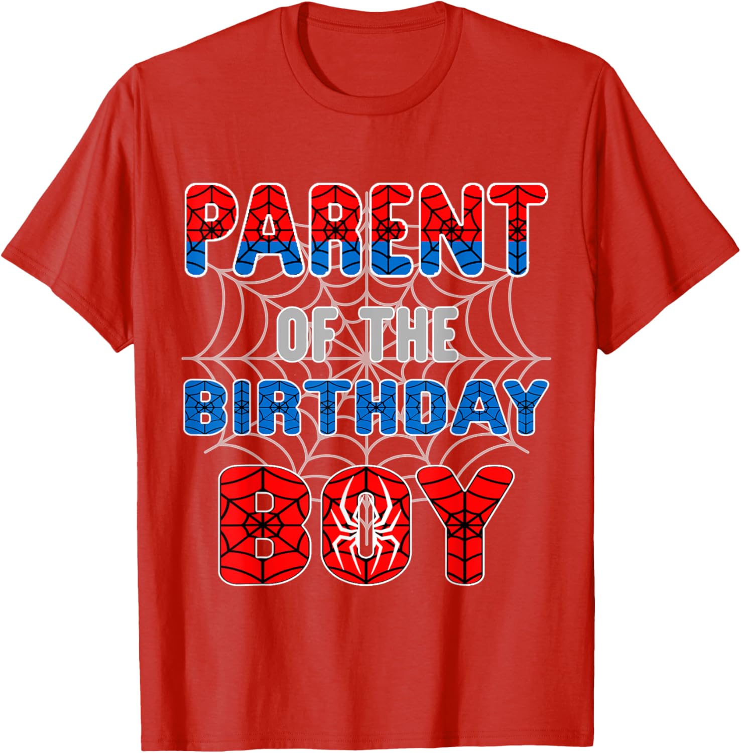 Spider Web Birthday Party T-Shirt for Proud Parents of the Birthday Boy - 24