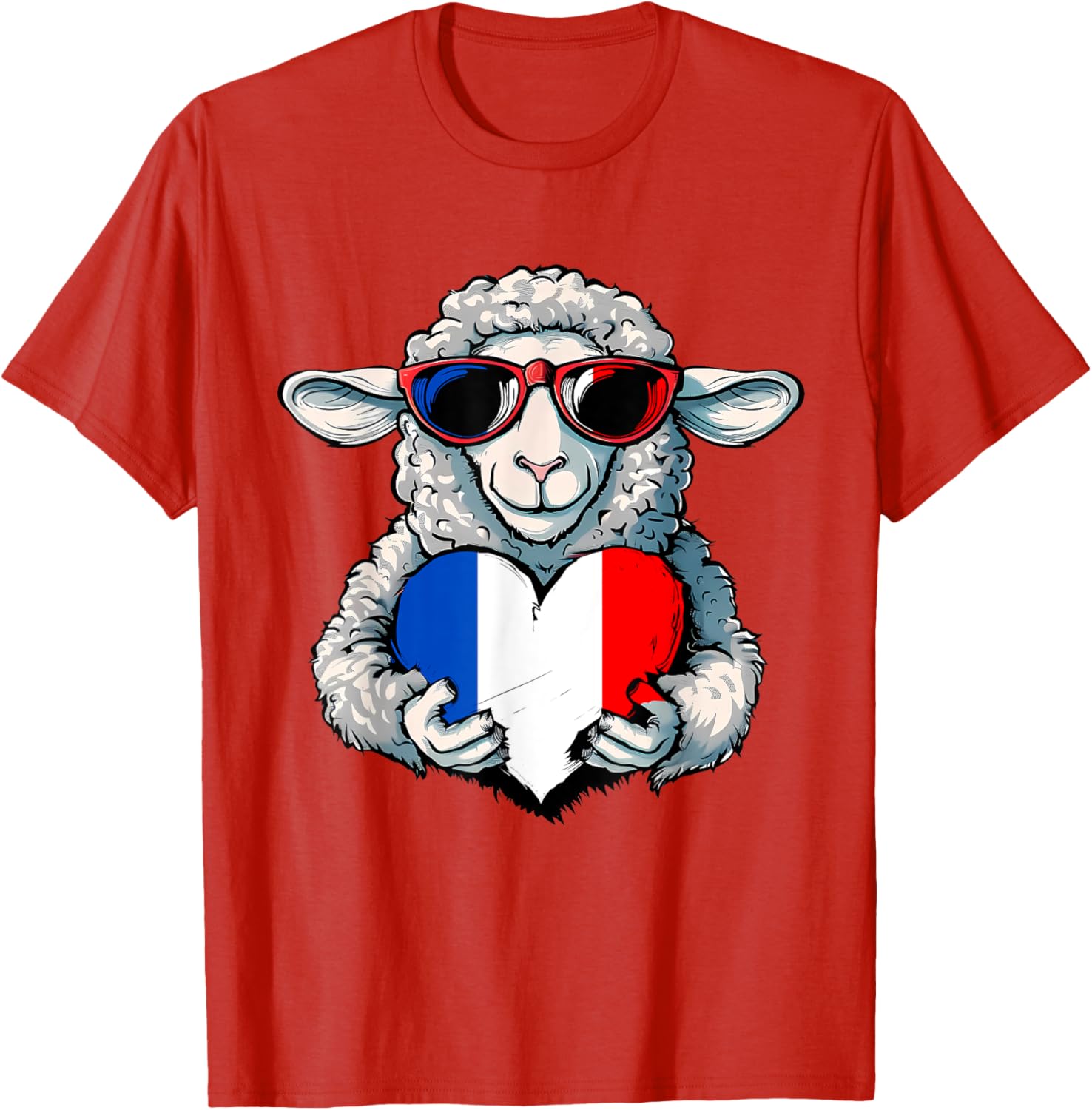 French Pride T-Shirt with France Flag and Sheep Design for Stylish Wear - 16