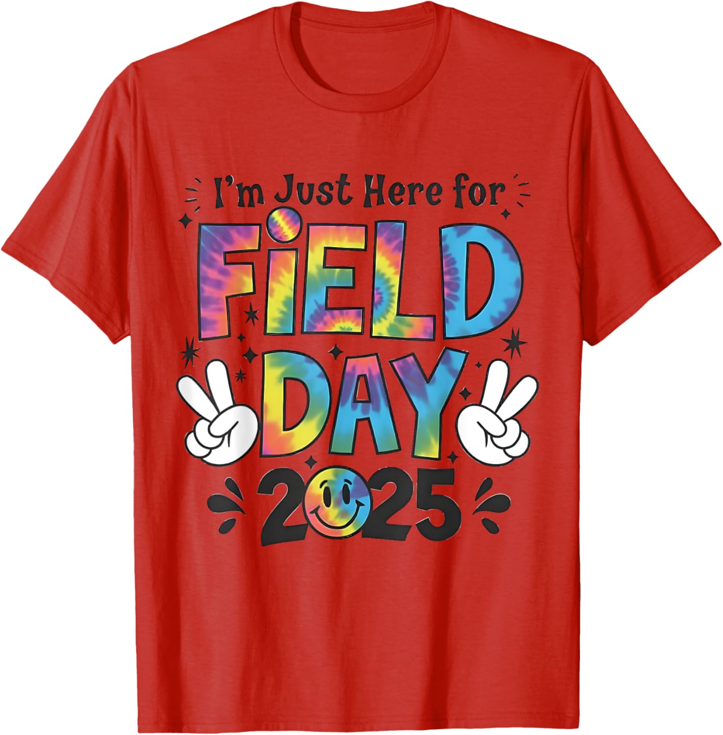 Tie Dye Field Day 2025 Peace Sign T-Shirt for Kids and Teachers - 10