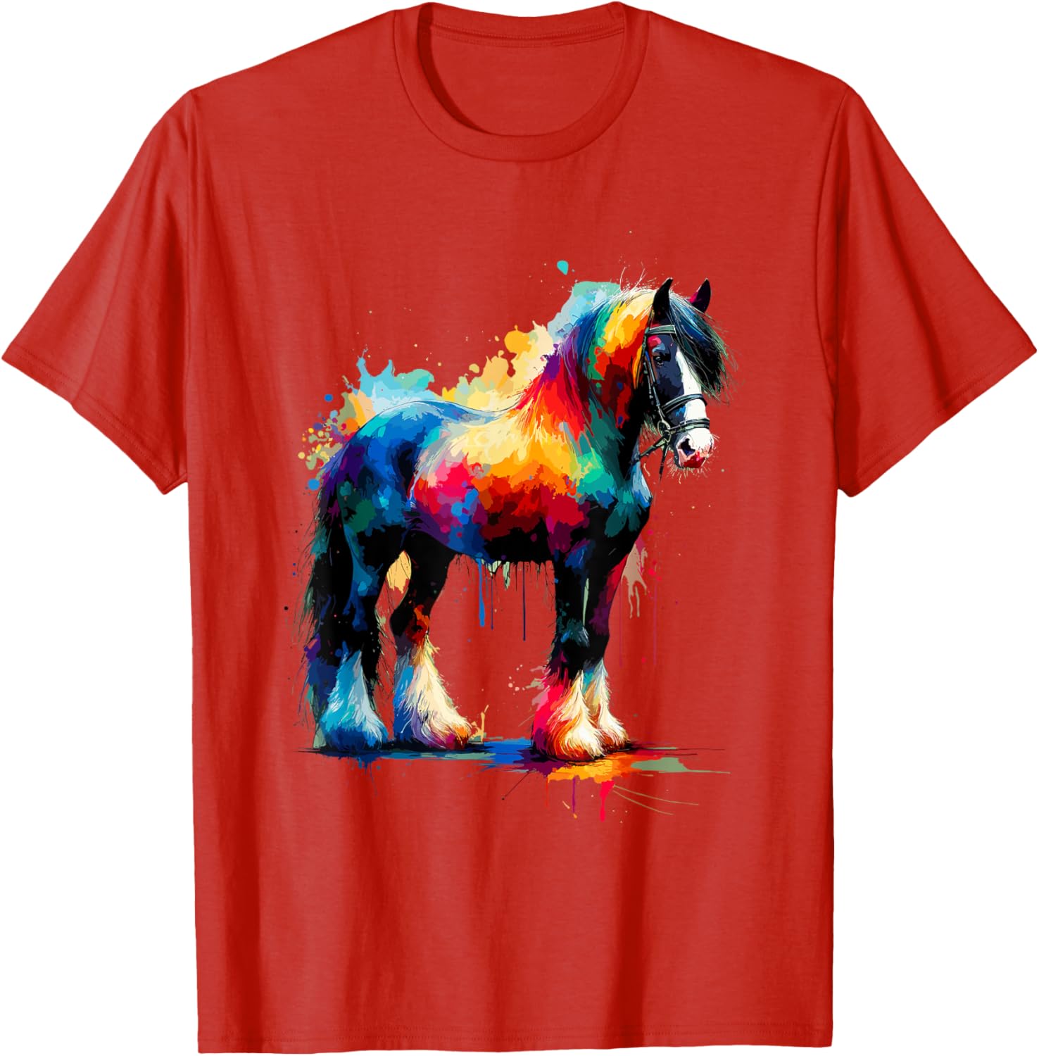 Splash Art Gypsy Vanner Horse T-Shirt for Equestrian Lovers - 19