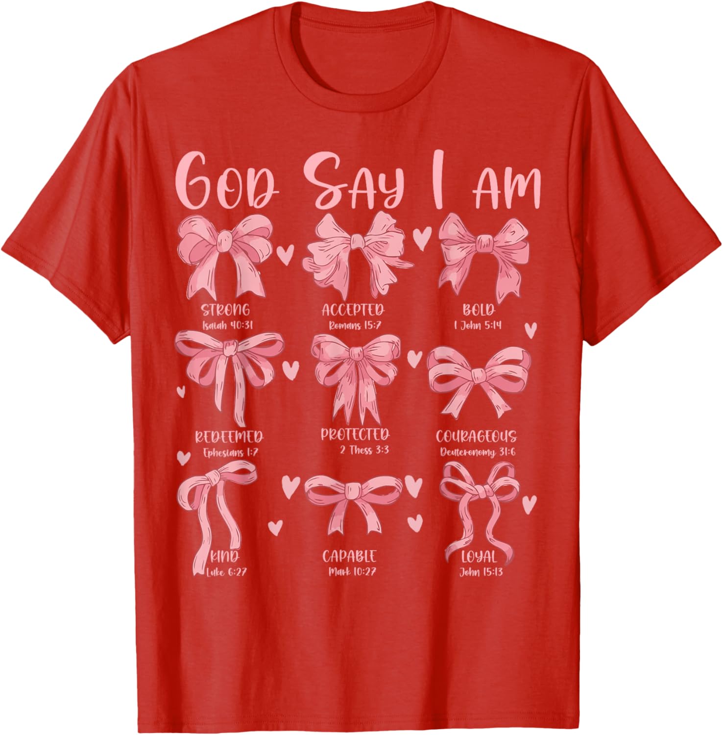 Cute Coquette Bow Christian Girls T-Shirt with Jesus for Church Wear - 4
