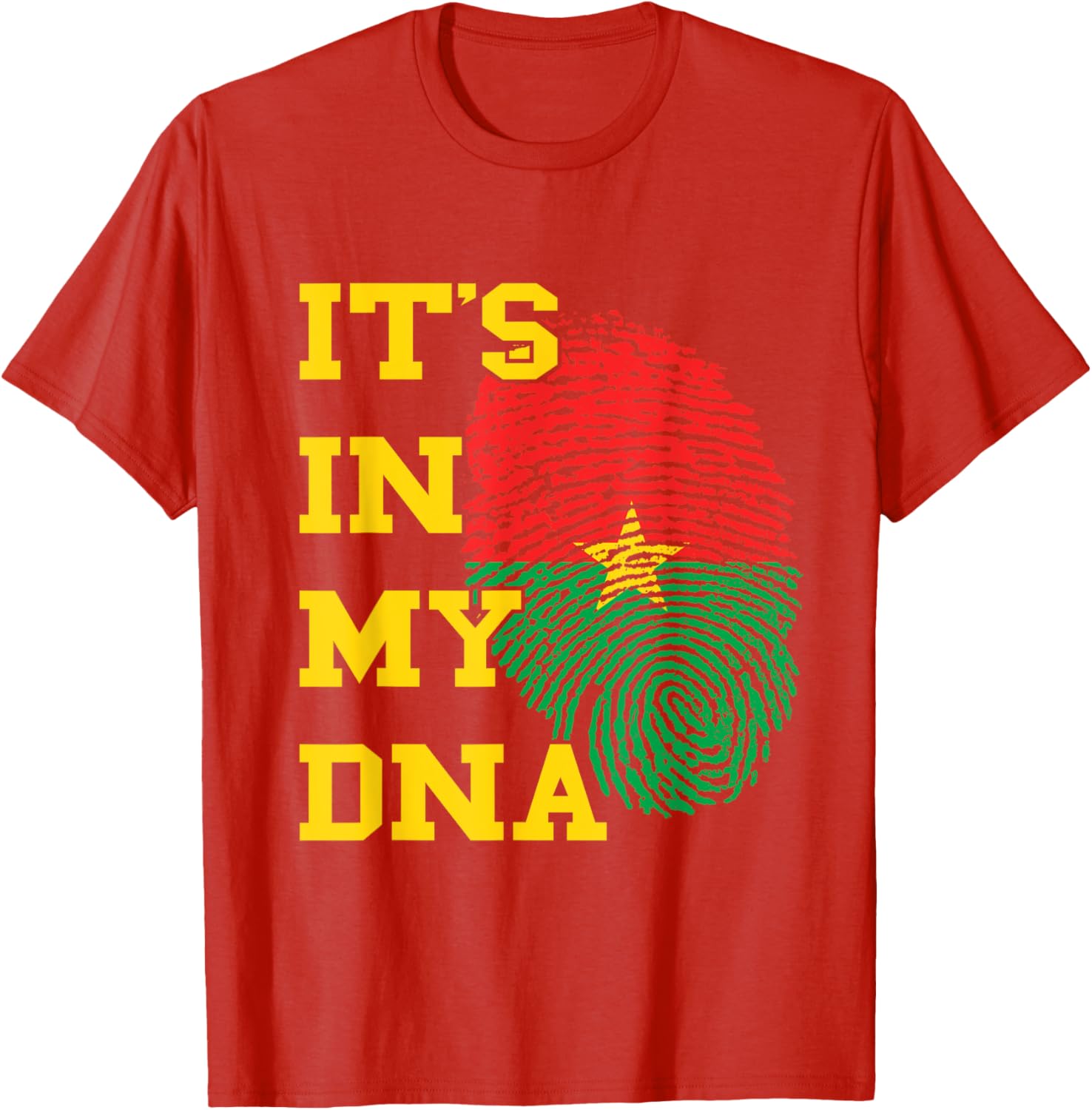 Burkina Faso It's In My DNA Flag Thumbmark T-Shirt for Proud Fans - 10