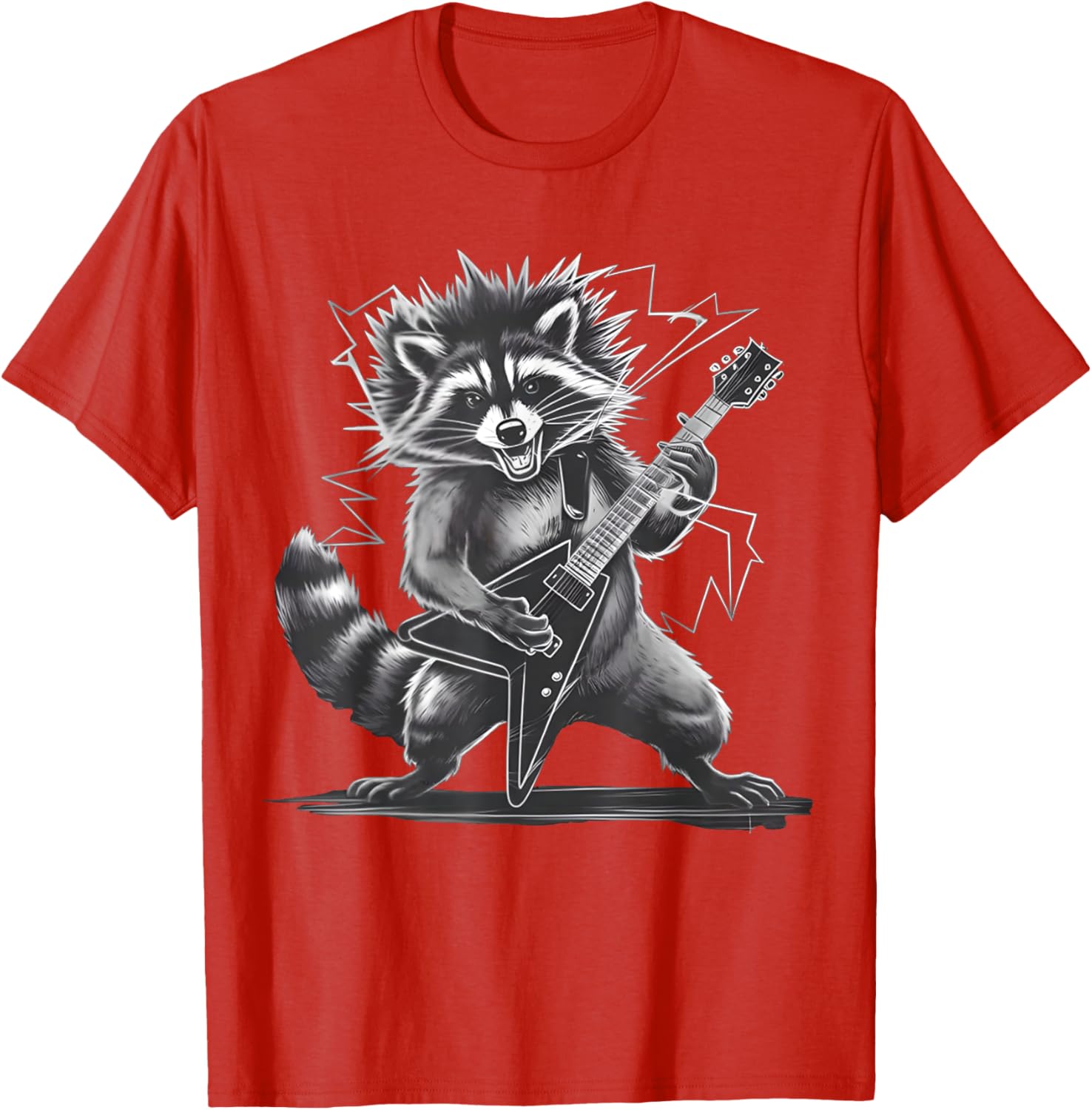 Funny Raccoon Rock and Roll T-Shirt for Men, Women, and Kids - 8