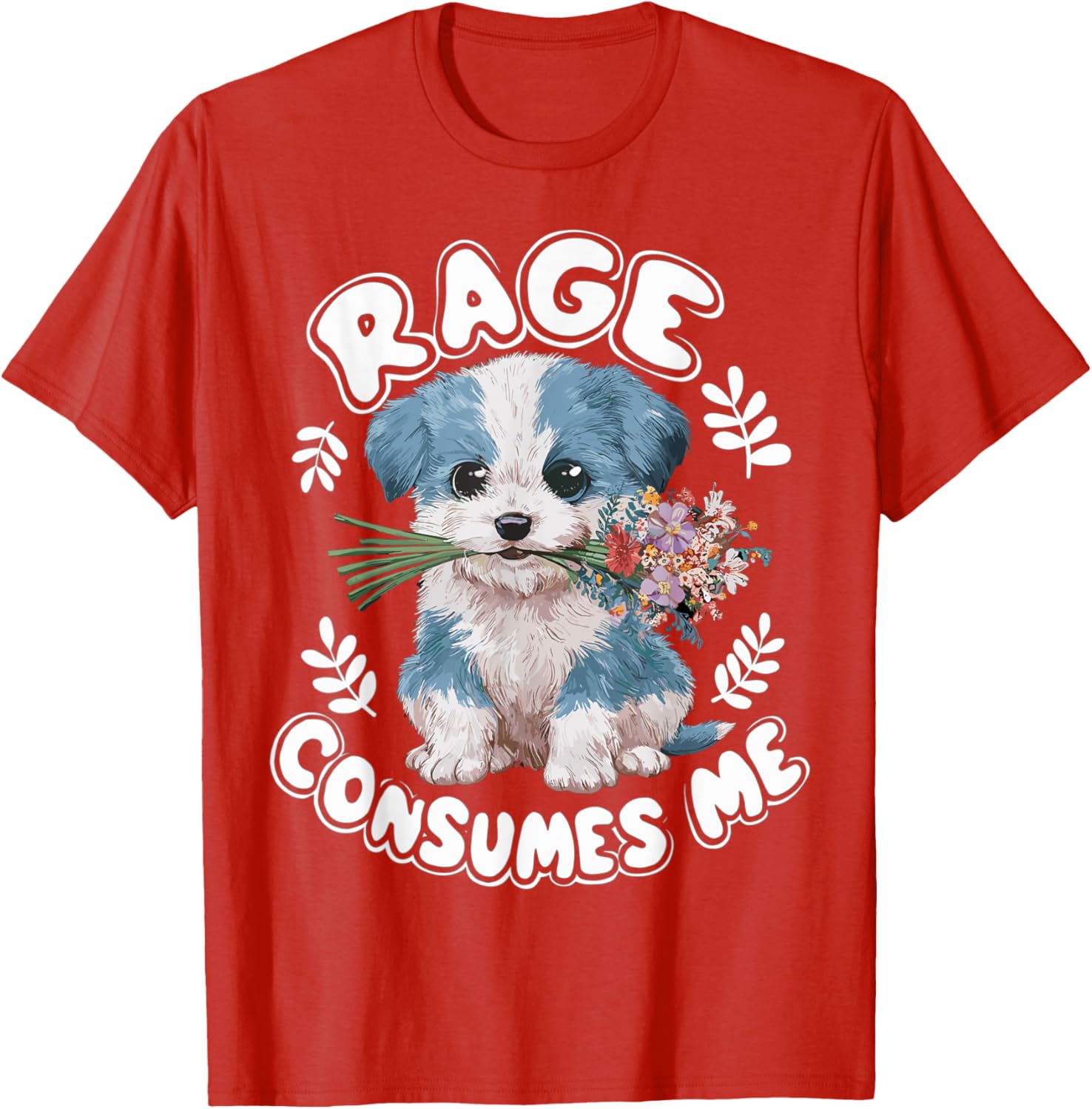 Cute Puppy Rage Cat Meme T-Shirt for Men and Women - Funny Gift Idea - 17