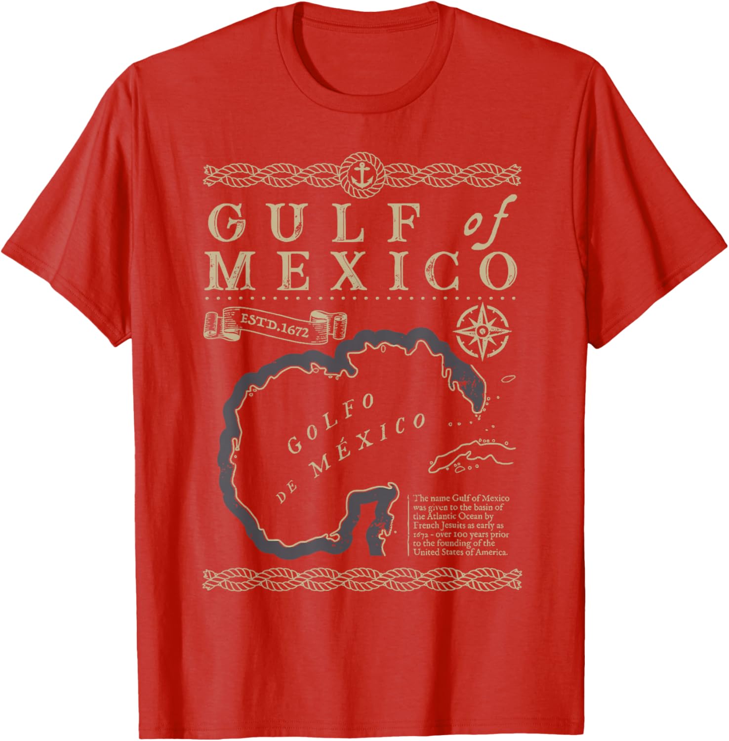 Gulf of Mexico Est 1550 Retro Vintage Beach T-Shirt for Relaxed Style - 22