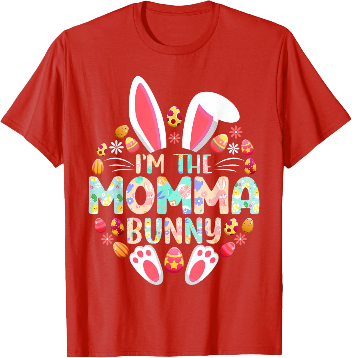 Funny I'm The Momma Bunny Family Matching Easter T-Shirt for Moms - 9