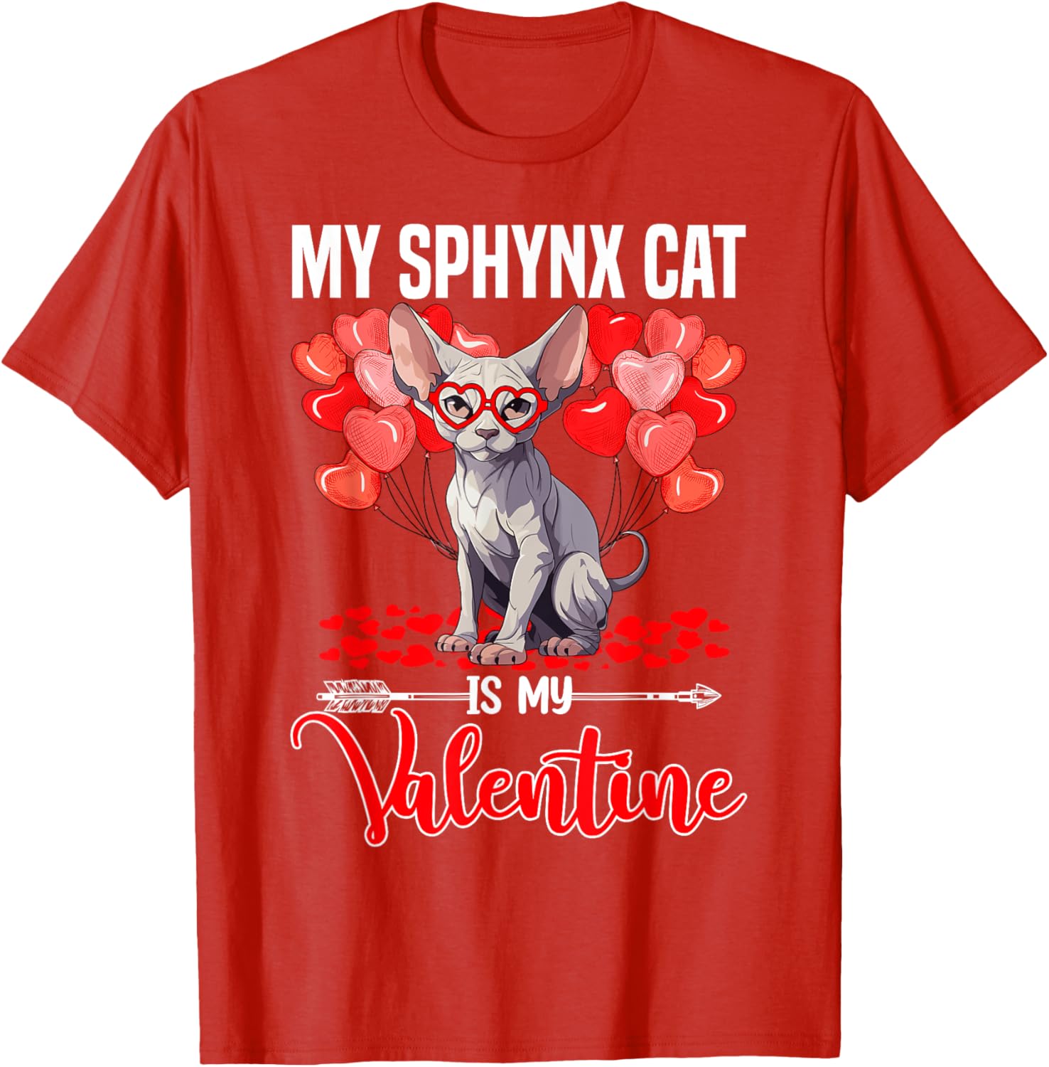 Cute Sphynx Cat Valentine T-Shirt for Boys and Girls - Perfect Gift! - 15