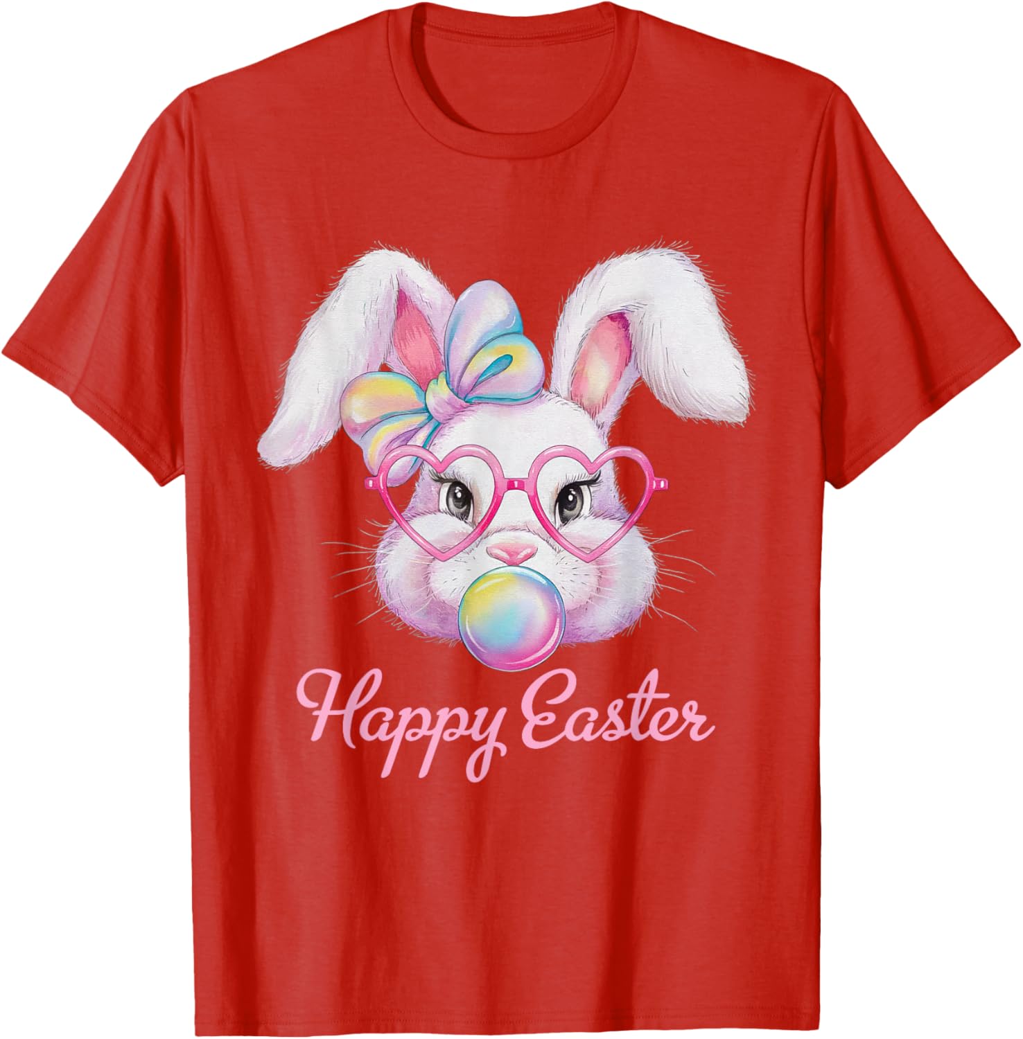 Happy Easter Cute Bunny Rabbit Face Tie Dye T-Shirt for Girls - 14