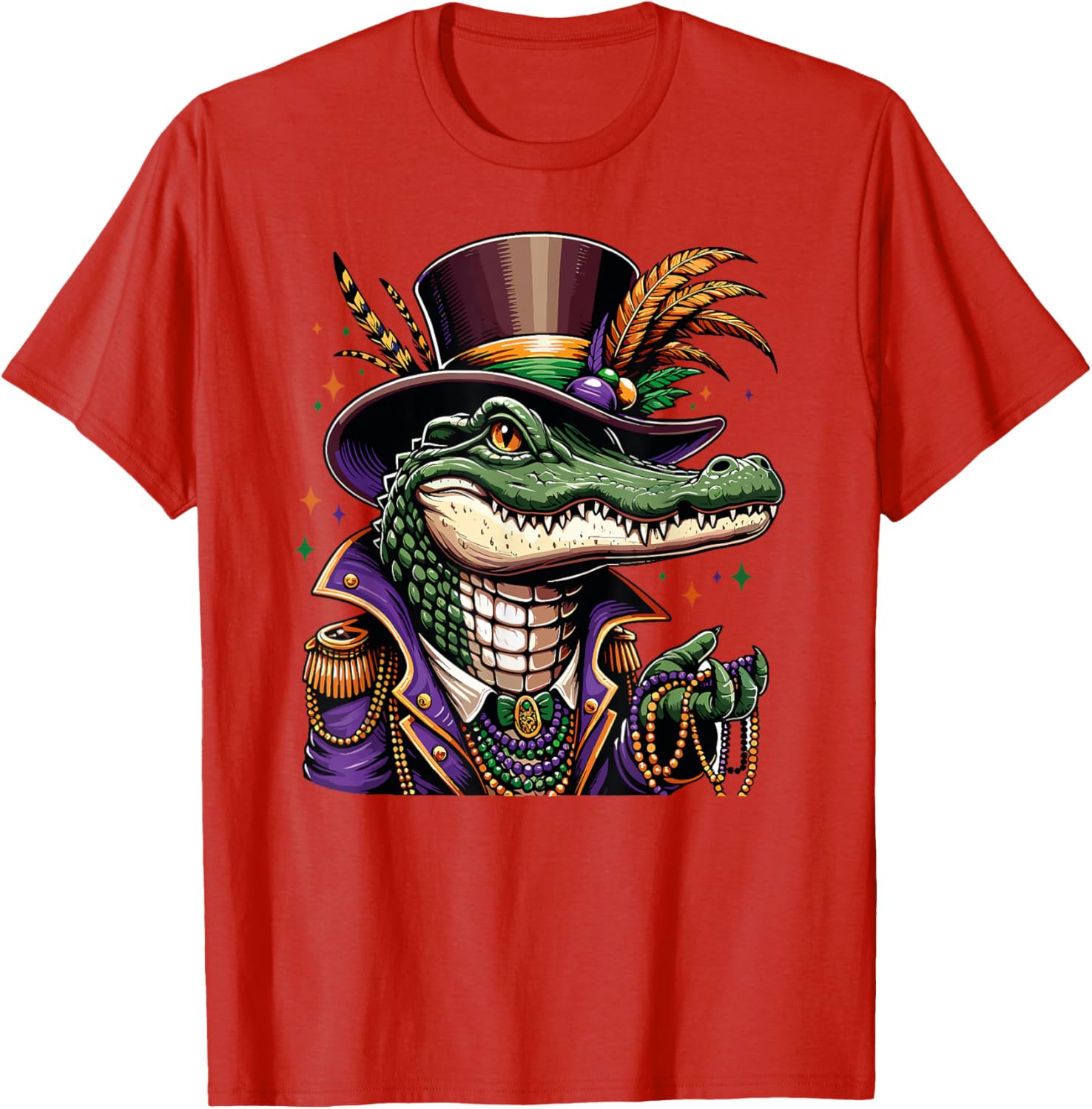 Mardigator Mardi Gras Alligator T-Shirt for Fun Men and Women - 4