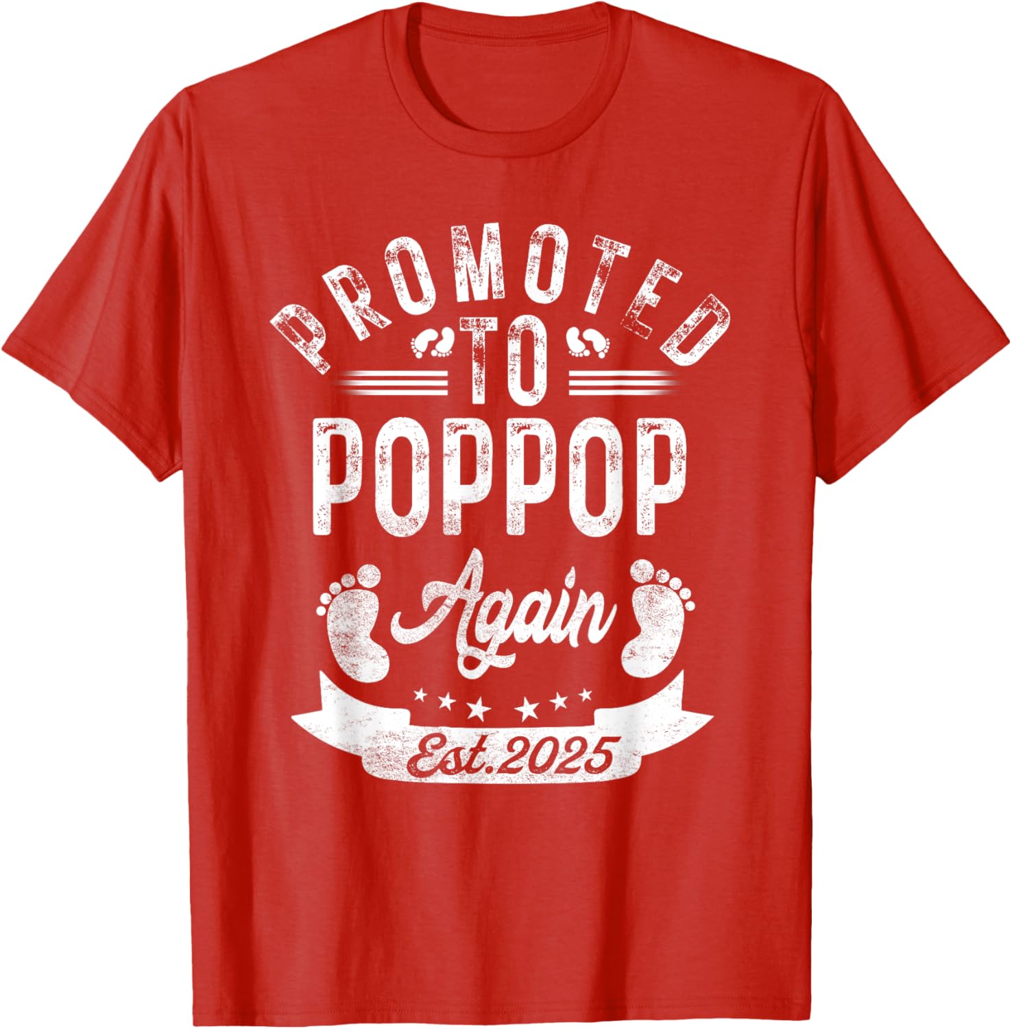 Promoted To Poppop Again EST 2025 Cute Pregnancy Announcement T-Shirt - 4