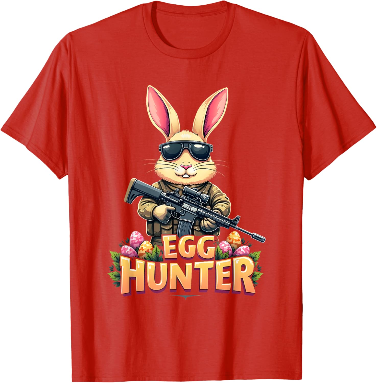 Cute Easter Egg Hunter Boys T-Shirt Featuring Deer Bunny Design - 7
