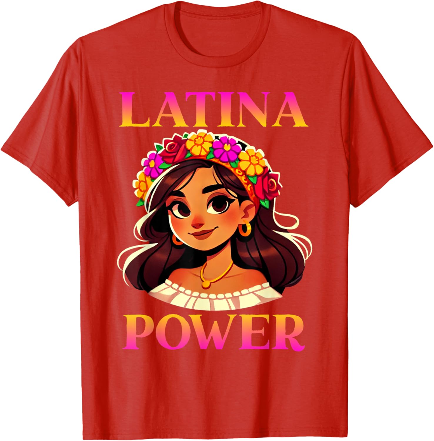 Latina Power Floral Headband T-Shirt for Proud Mexican Women - 26
