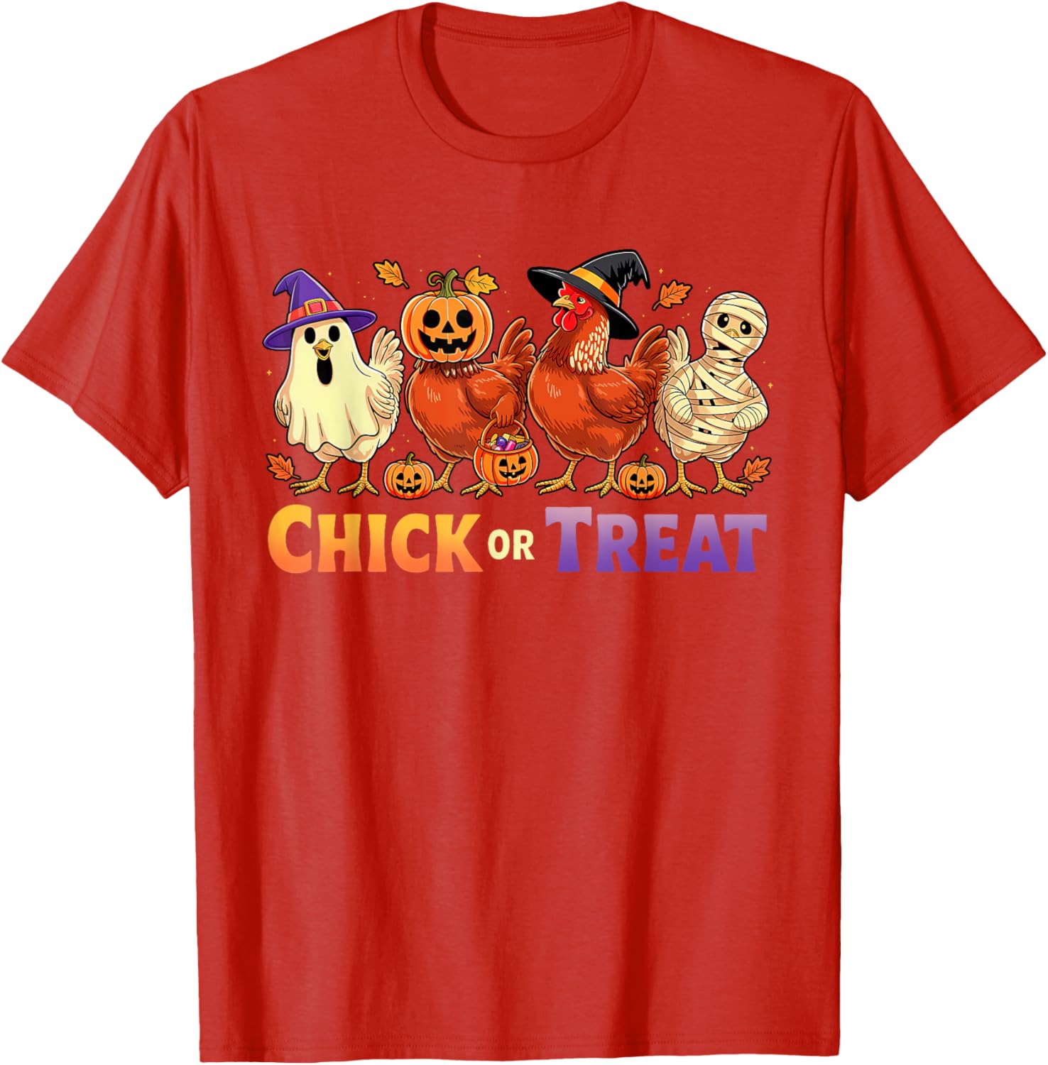 Funny Chick or Treat Halloween Witch Spooky Chicken Farmer T-Shirt - 10