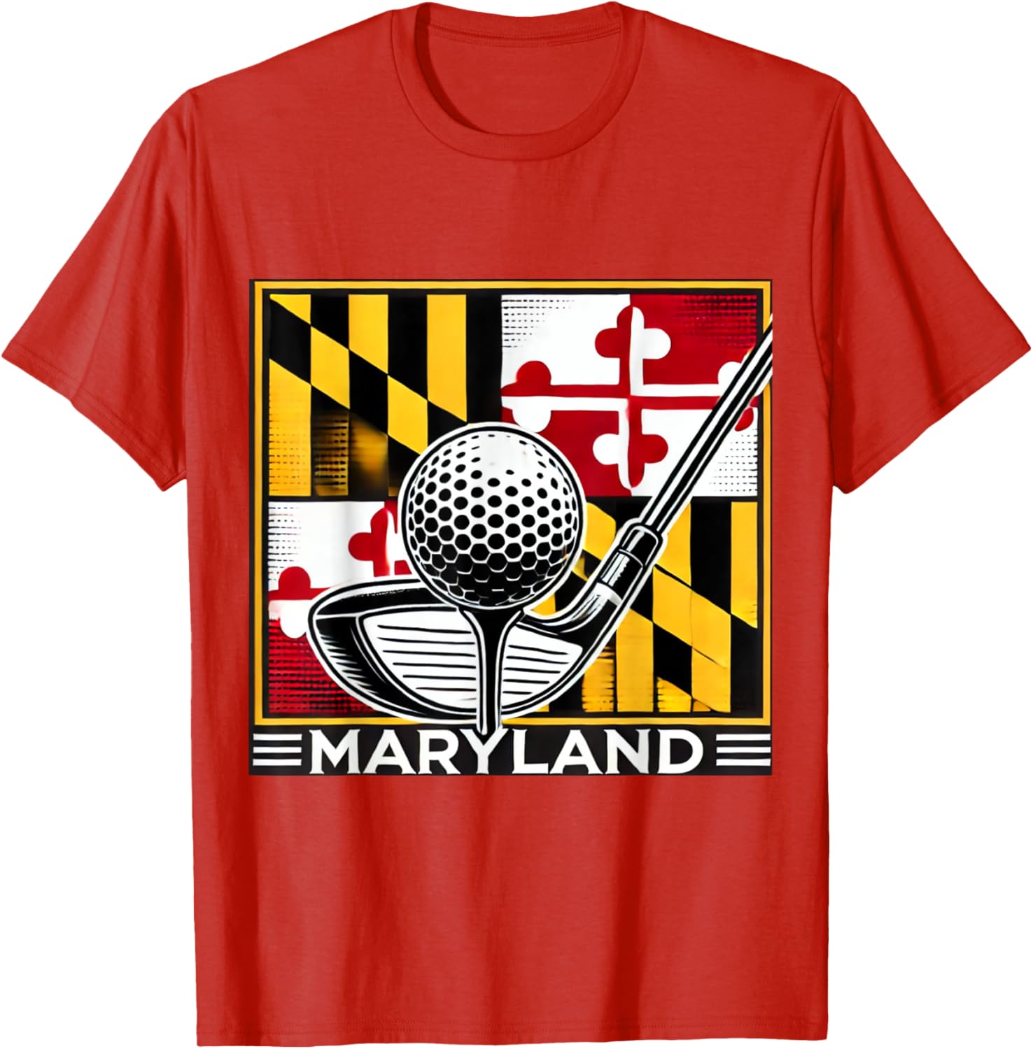 Maryland Golf Design Tee with State Flag and Club Artwork for Golf Lovers - 8