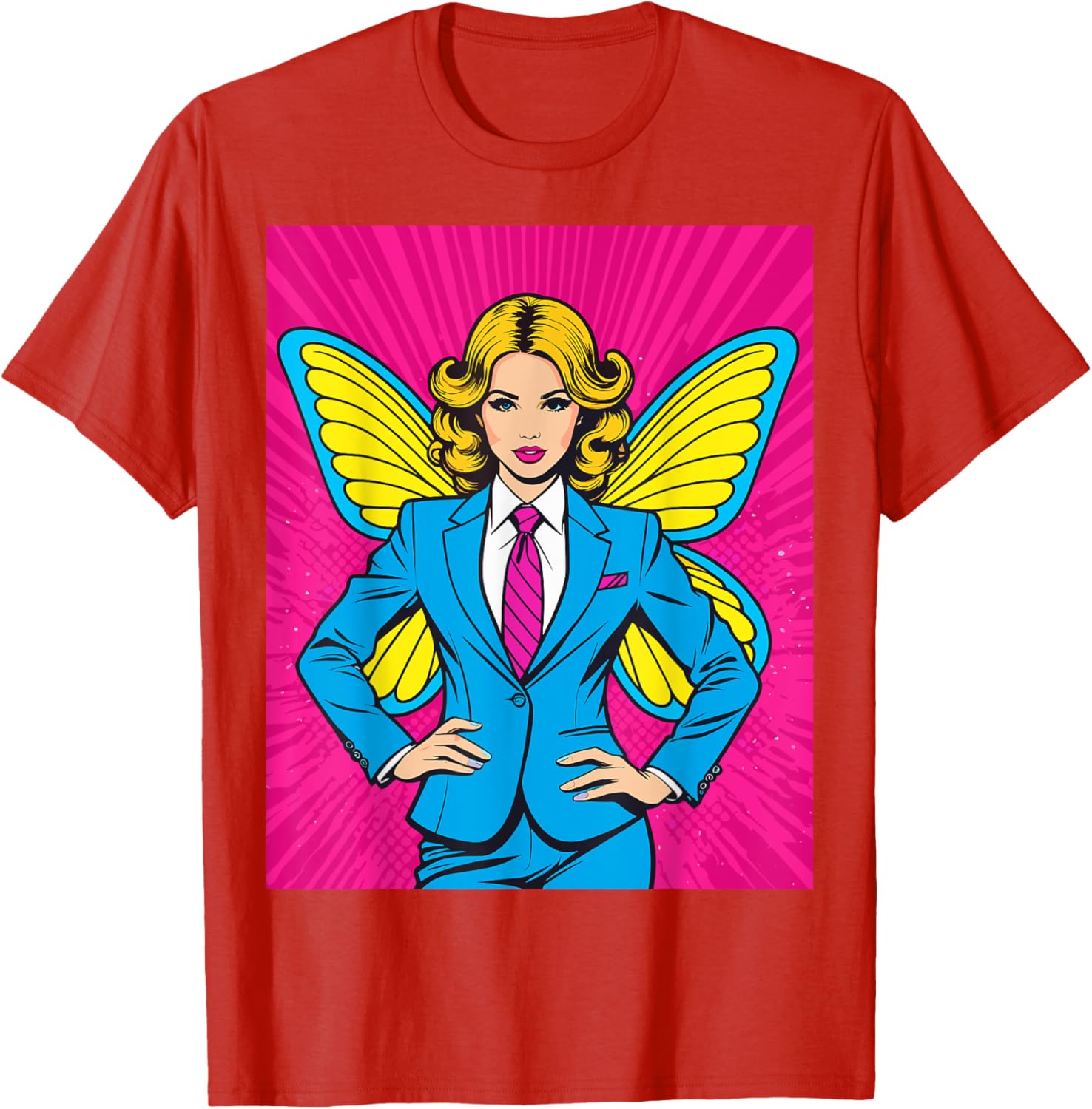 Pop Art Fairy in Business Suit T-Shirt for Stylish Casual Wear - 21