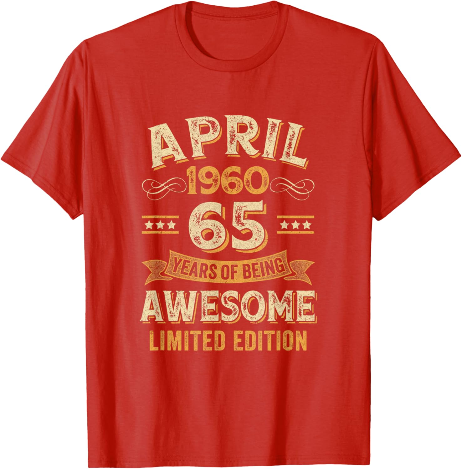 Vintage 65th Birthday T-Shirt Awesome April 1960 Design for Celebrations - 5