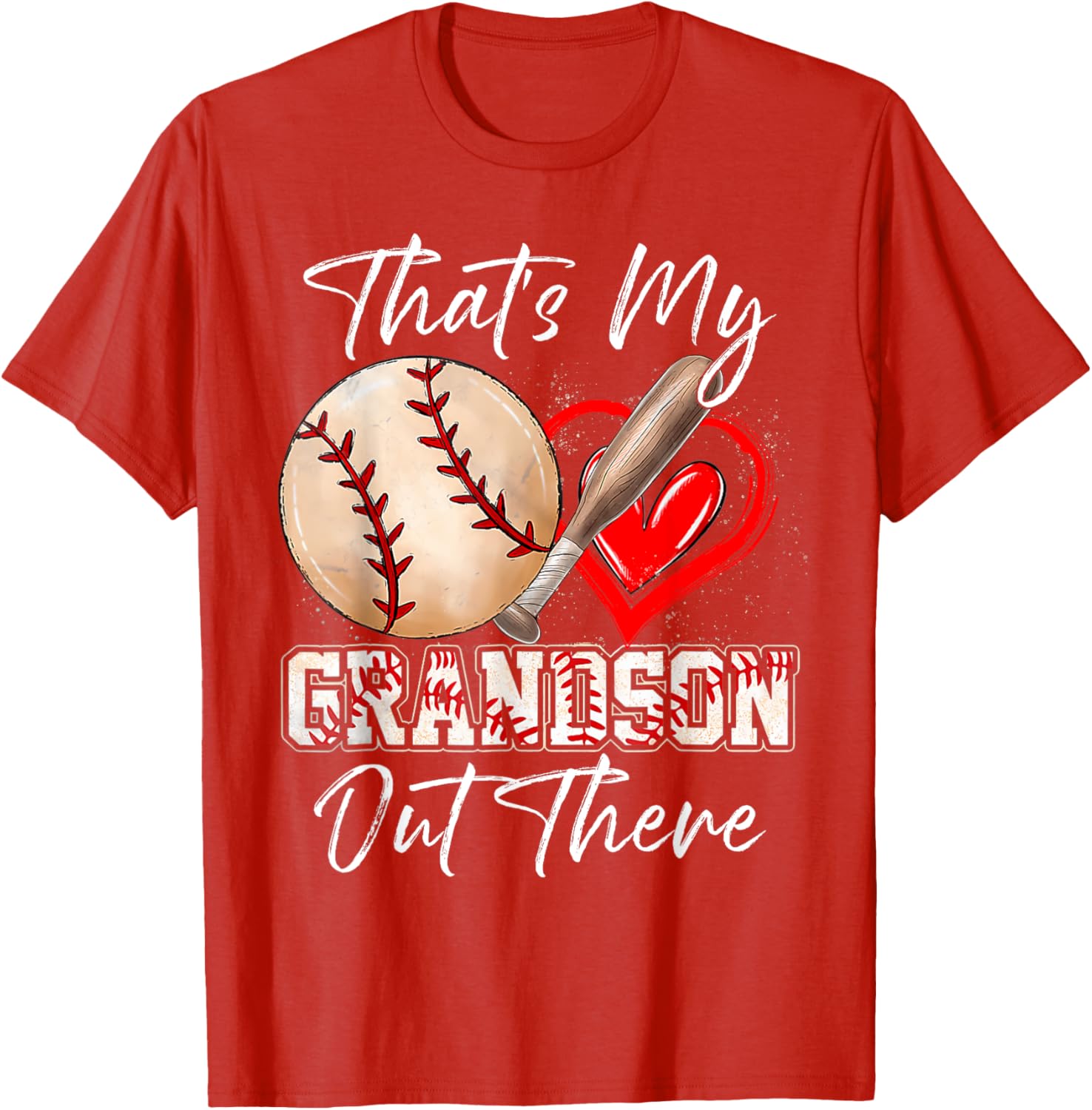 Funny That's My Grandson Out There Baseball T-Shirt for Grandparents - 4
