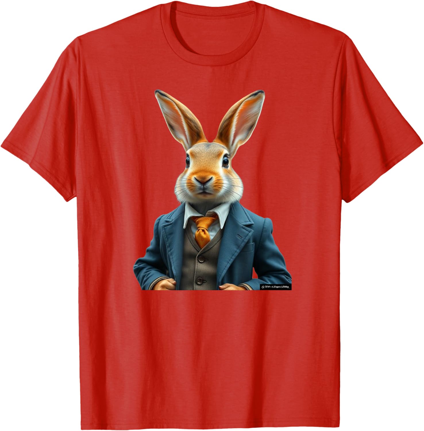 Vintage Easter Bunny T-Shirt with Rabbit in a Suit for Wild Hunters - 18