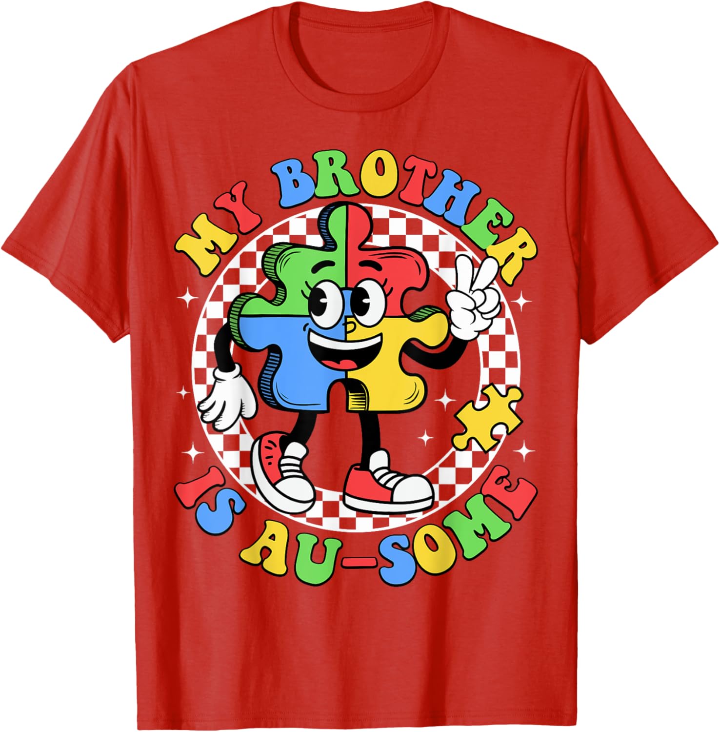 Retro Awesome Sister T-Shirt for Autism Awareness, Fun and Stylish Design - 15