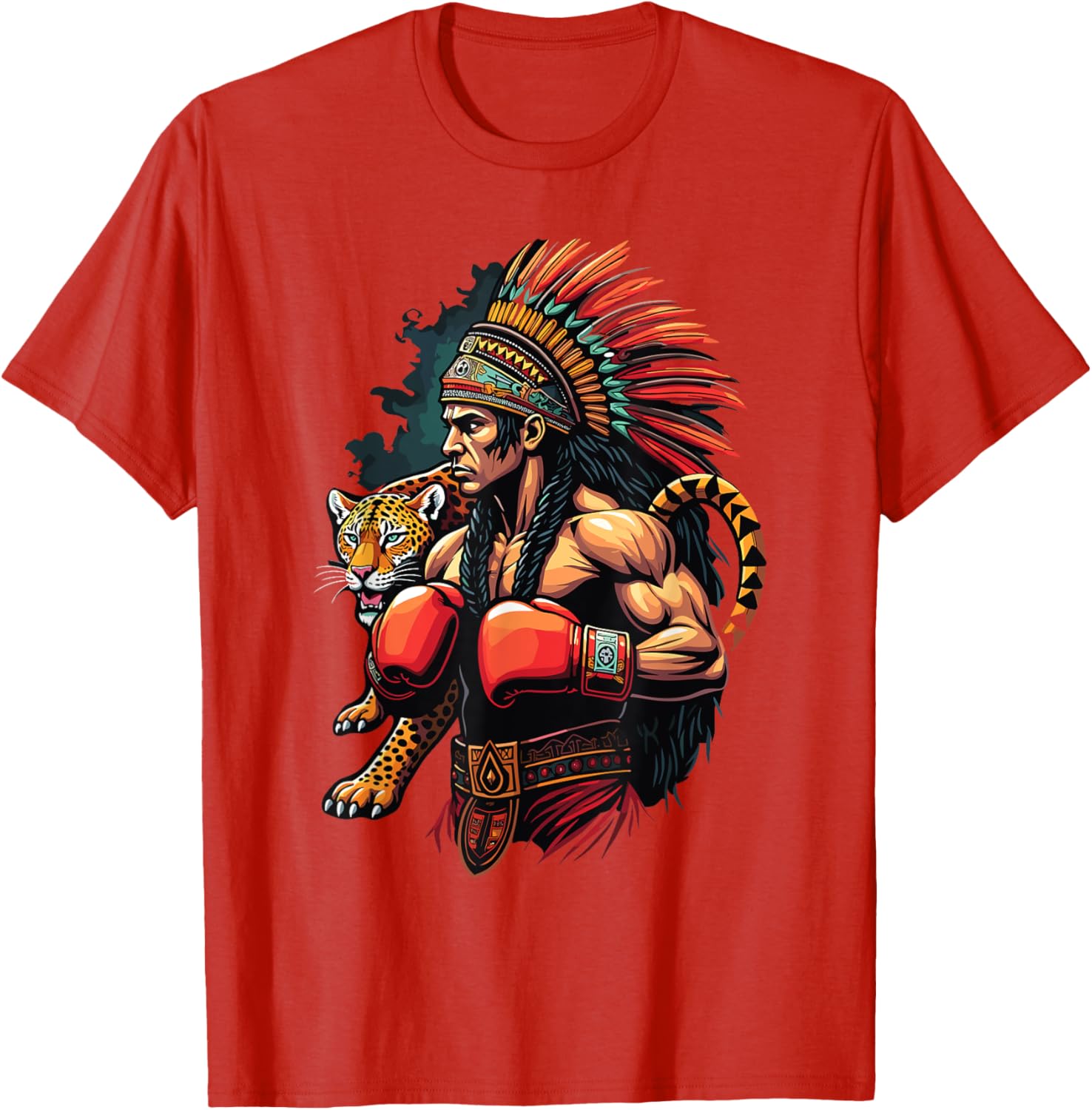Inca Warrior Jaguar Spirit T-Shirt for Mexican Boxing Fans - 26