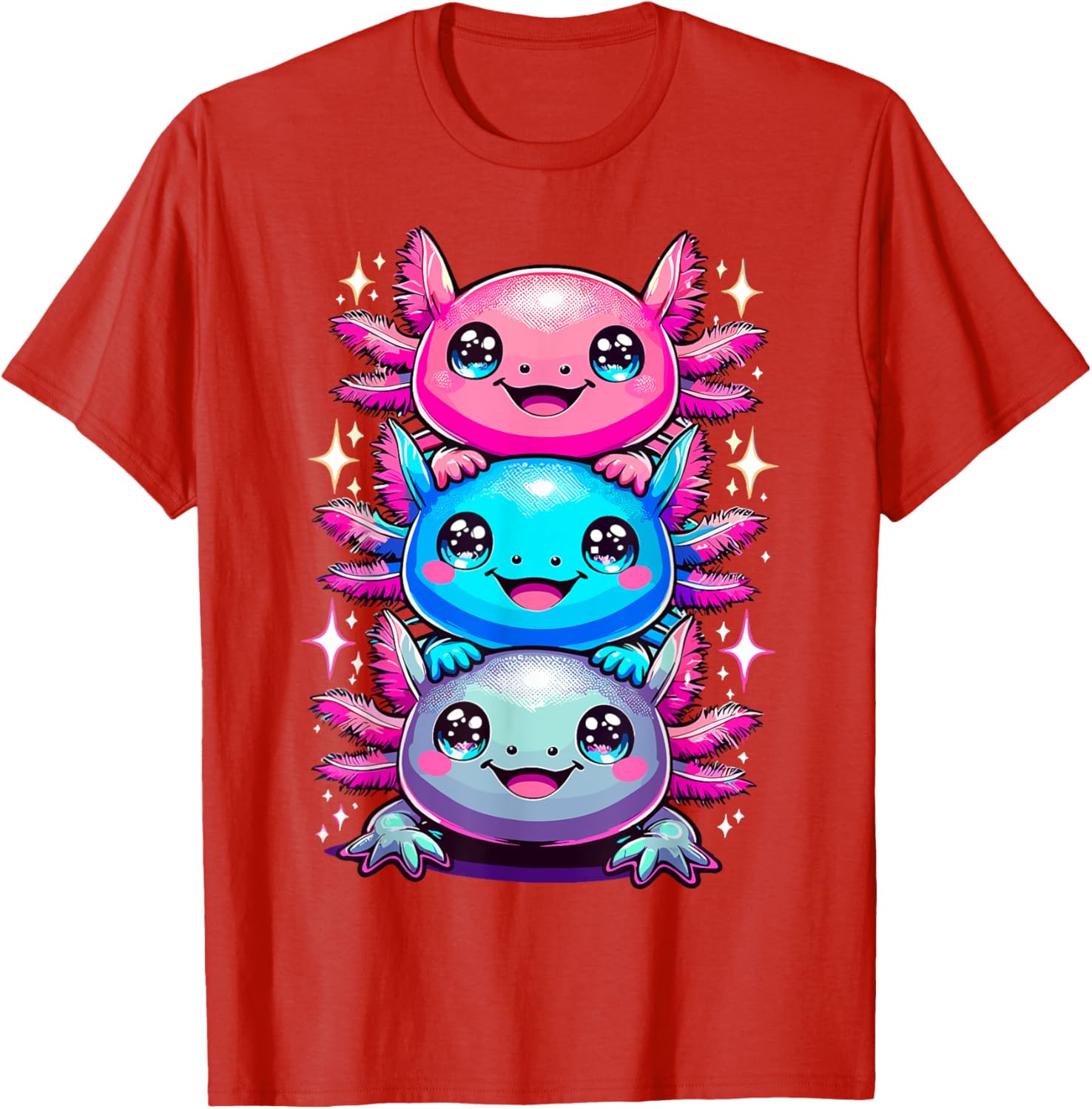 Colorful Axolotl Art T-Shirt for Nature Lovers and Animal Enthusiasts - 11