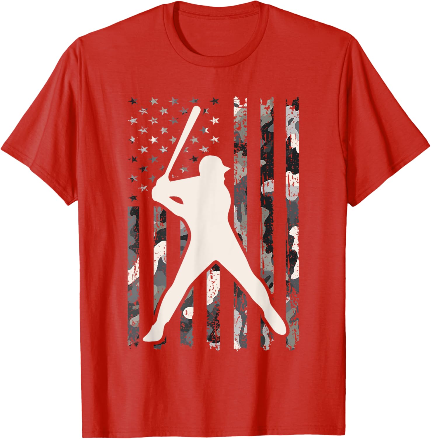 Vintage Baseball USA Flag Camo T-Shirt for Men and Women - 10