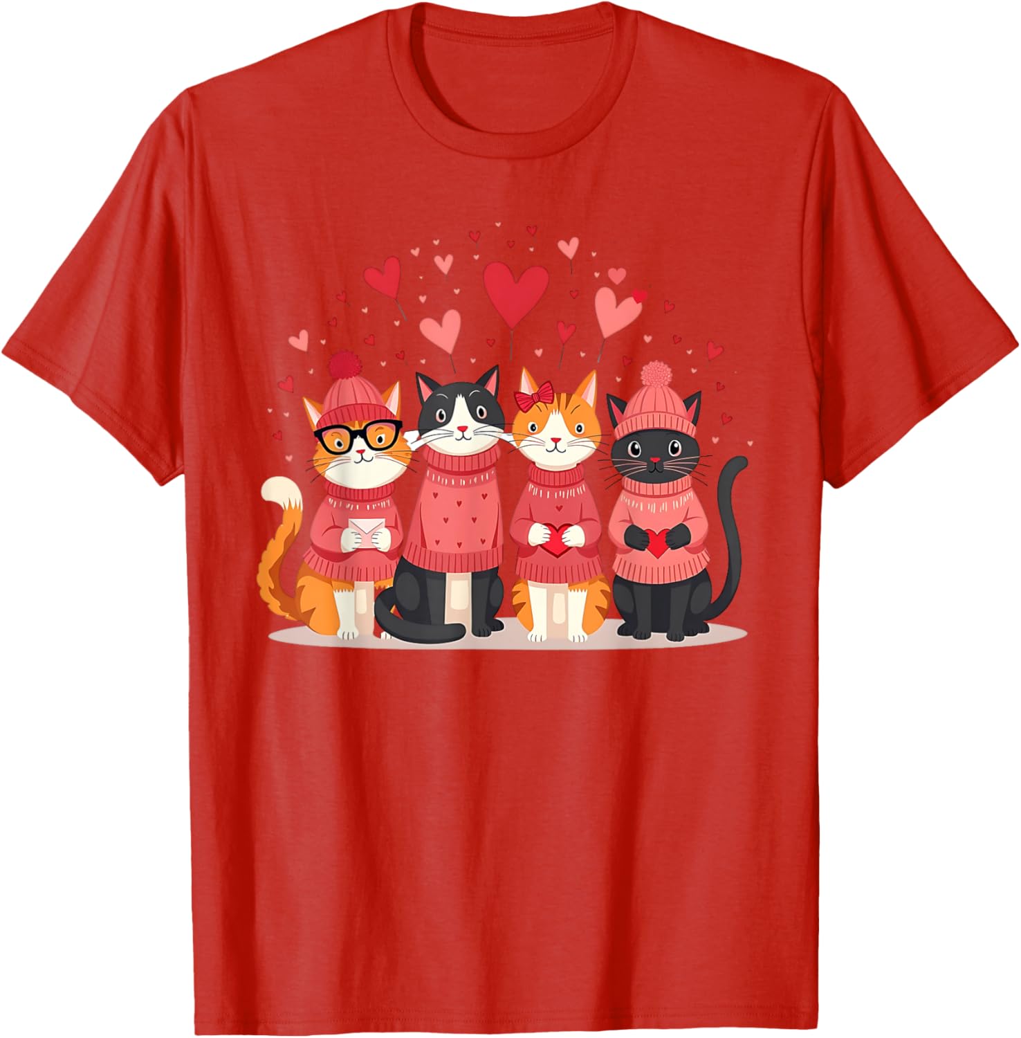 Happy Valentine Day Cat T-Shirt for Women and Girls - Perfect for Cat Lovers - 5