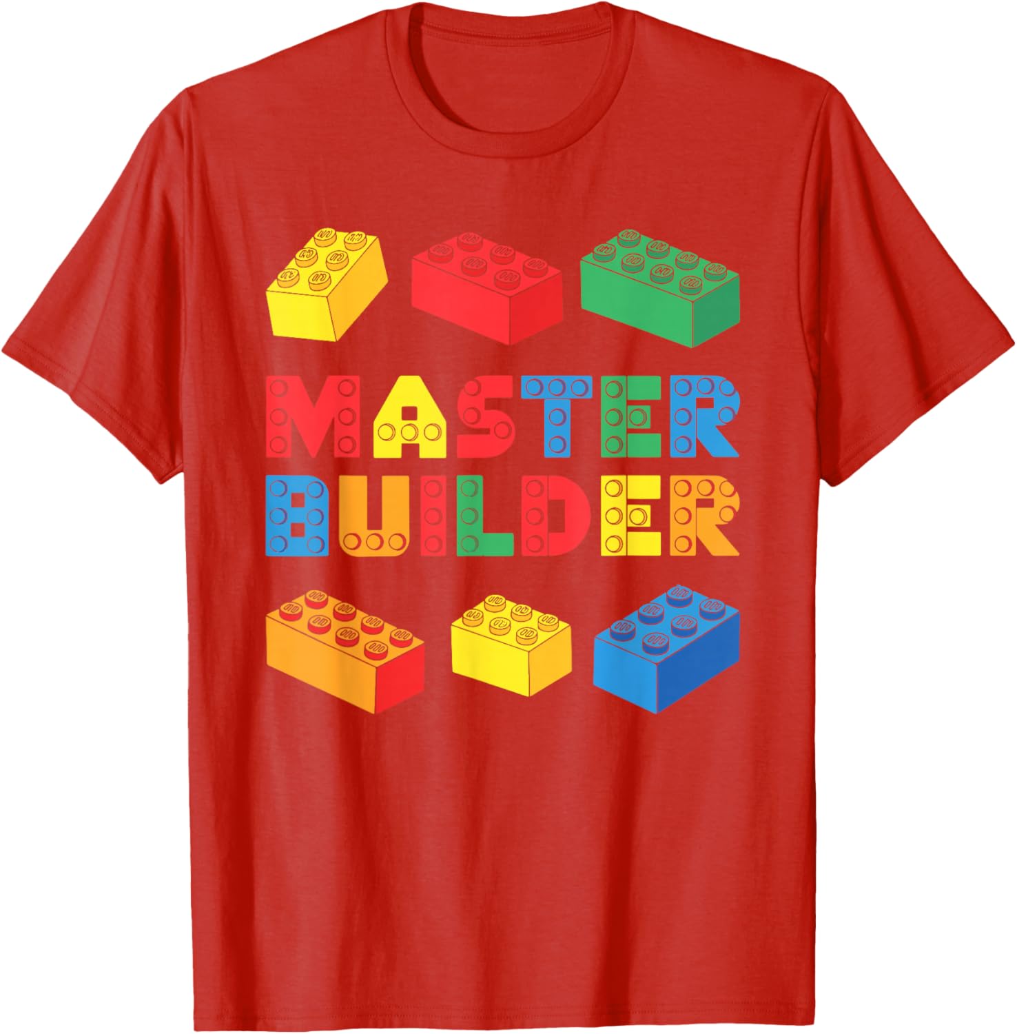 Master Builder T-Shirt for Kids and Adults with Fun Brick Design - 3