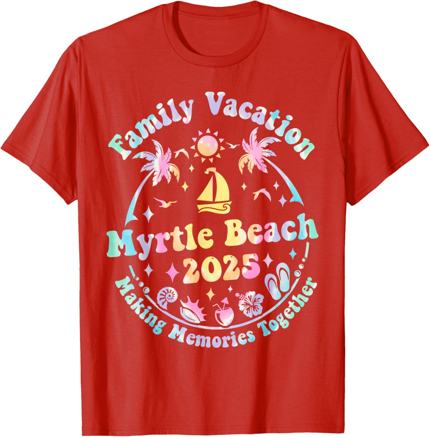 Family Vacation Myrtle Beach 2025 Matching Summer T-Shirt for Fun Times - 1