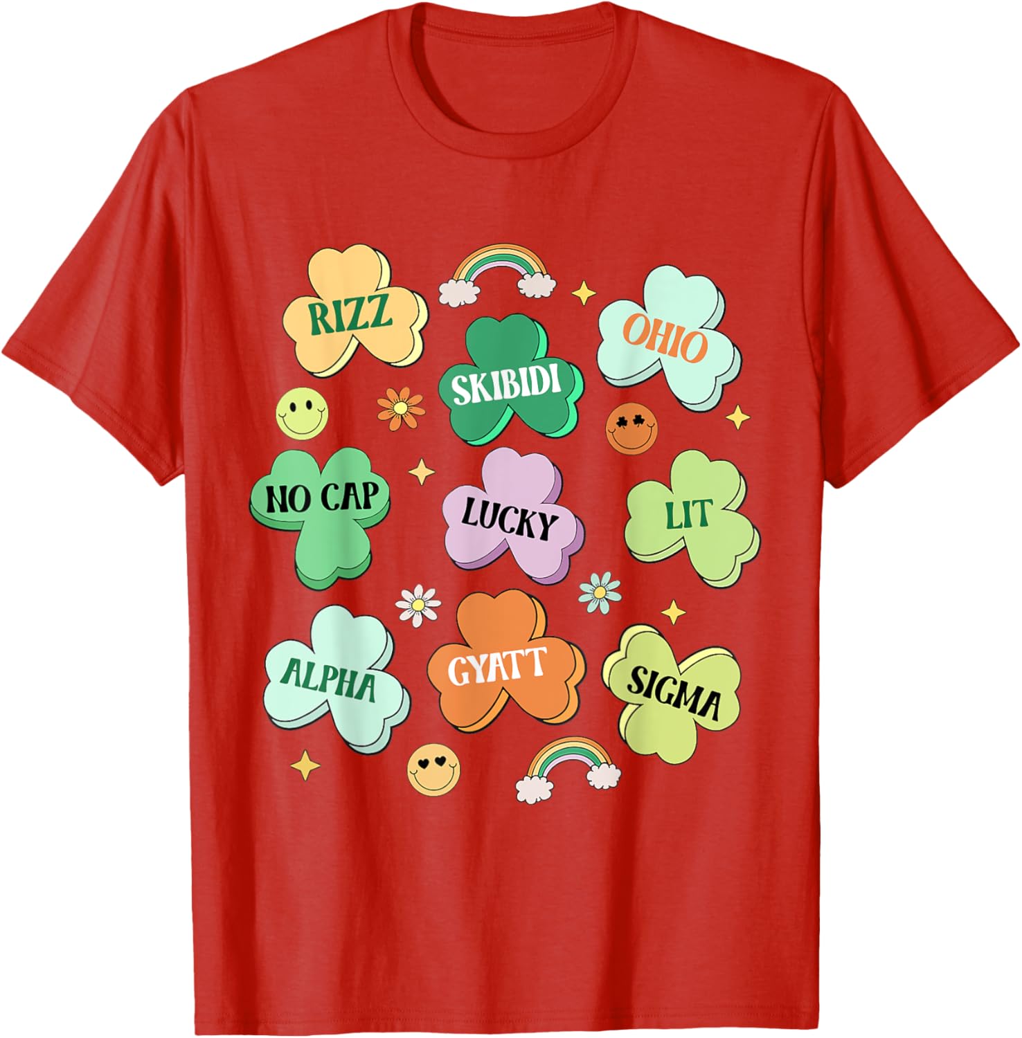 Funny Skibidi St Patricks Day Shamrock T-Shirt for Kids and Teens - 19