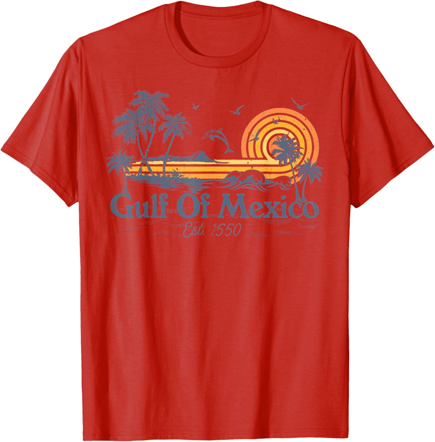Gulf Of Mexico 1550 Vintage Mexican Flag Beach T-Shirt for Fun Days - 7