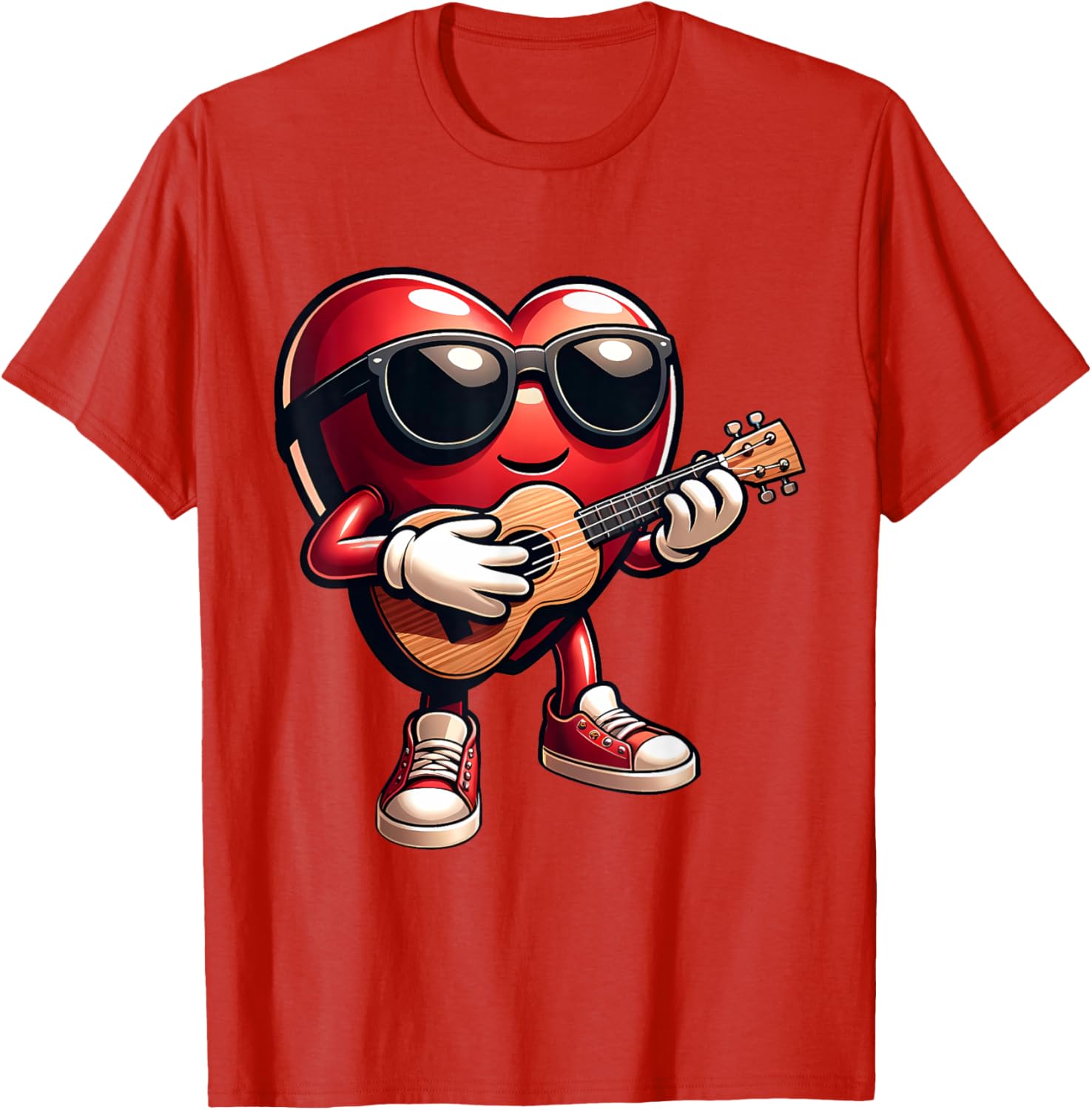 Heart Ukulele Love T-Shirt for Musicians Perfect for Valentine's Day - 3