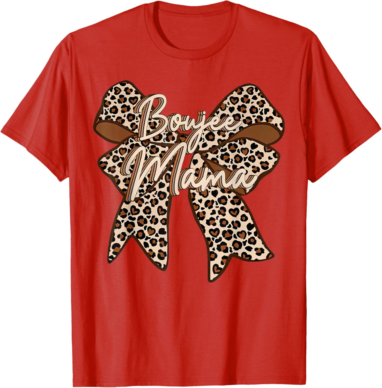 Boujee Mama Leopard Coquette Bow T-Shirt for Stylish Moms on Mother's Day - 18
